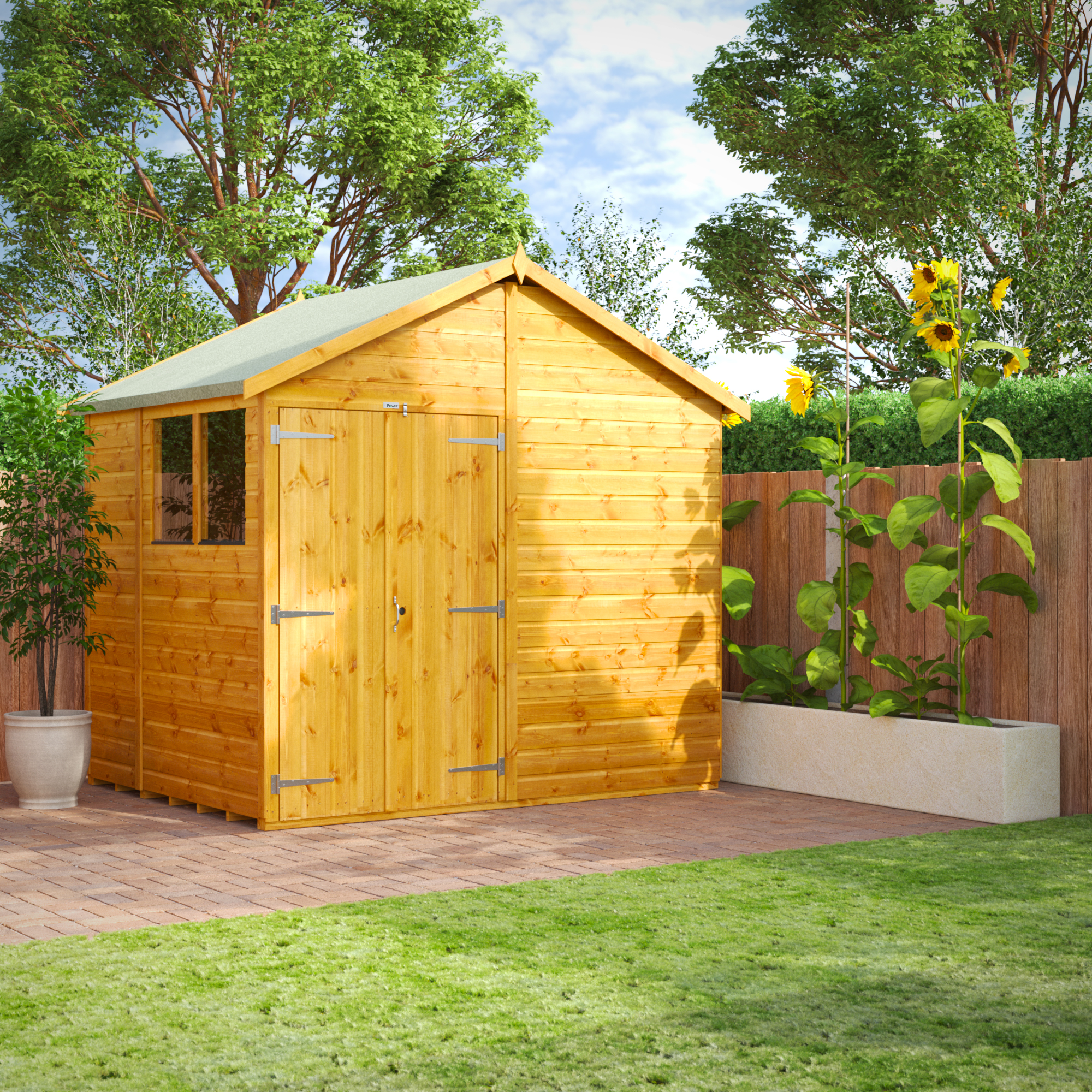 Power Sheds 6 x 8ft Double Door Apex Shiplap Dip Treated Shed