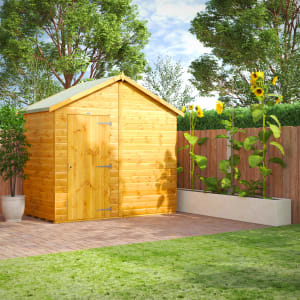 Power Sheds 4 x 8ft Apex Shiplap Dip Treated Windowless Shed