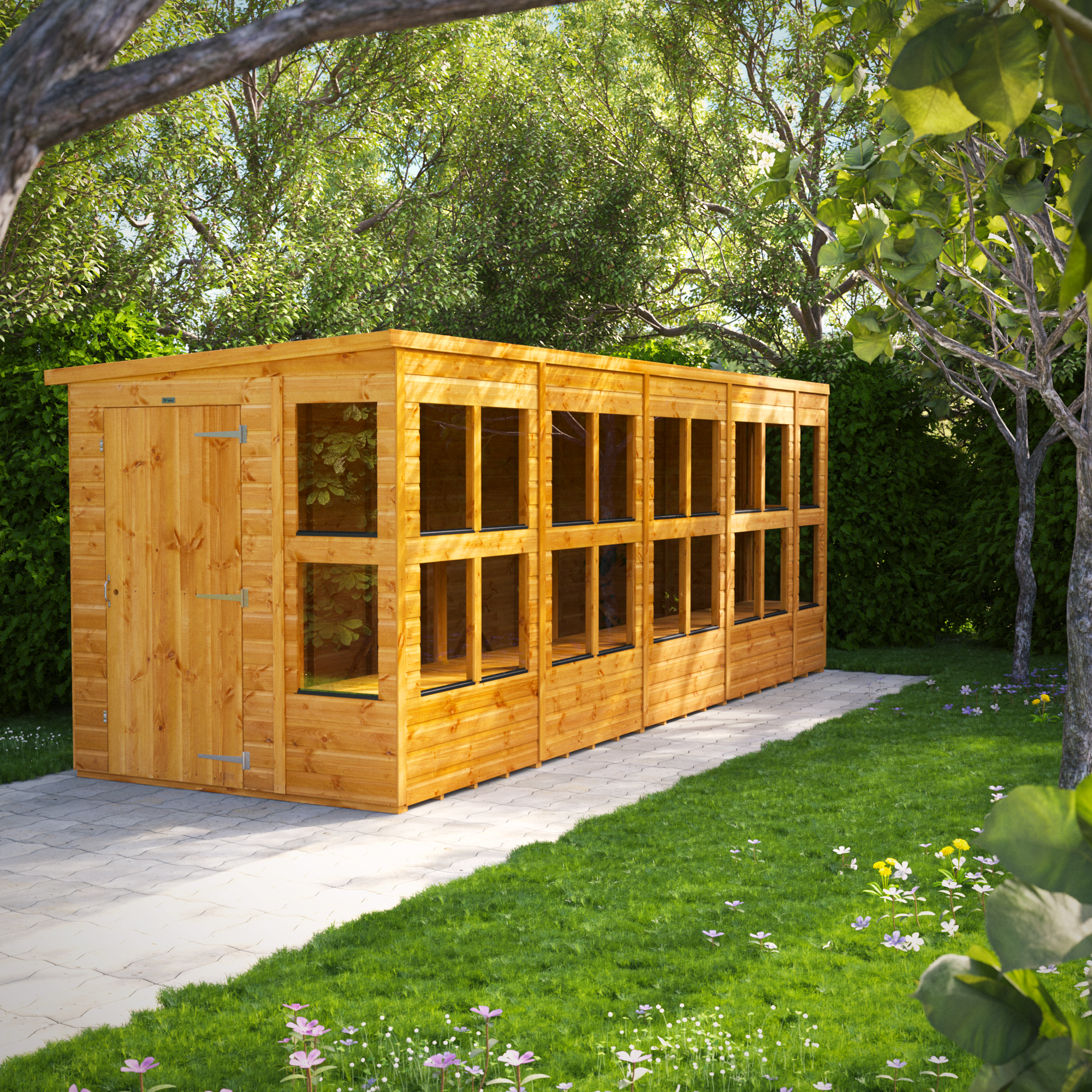 Powersheds Pent Shiplap Dip Treated Potting Shed - 18 x 6ft-5061 