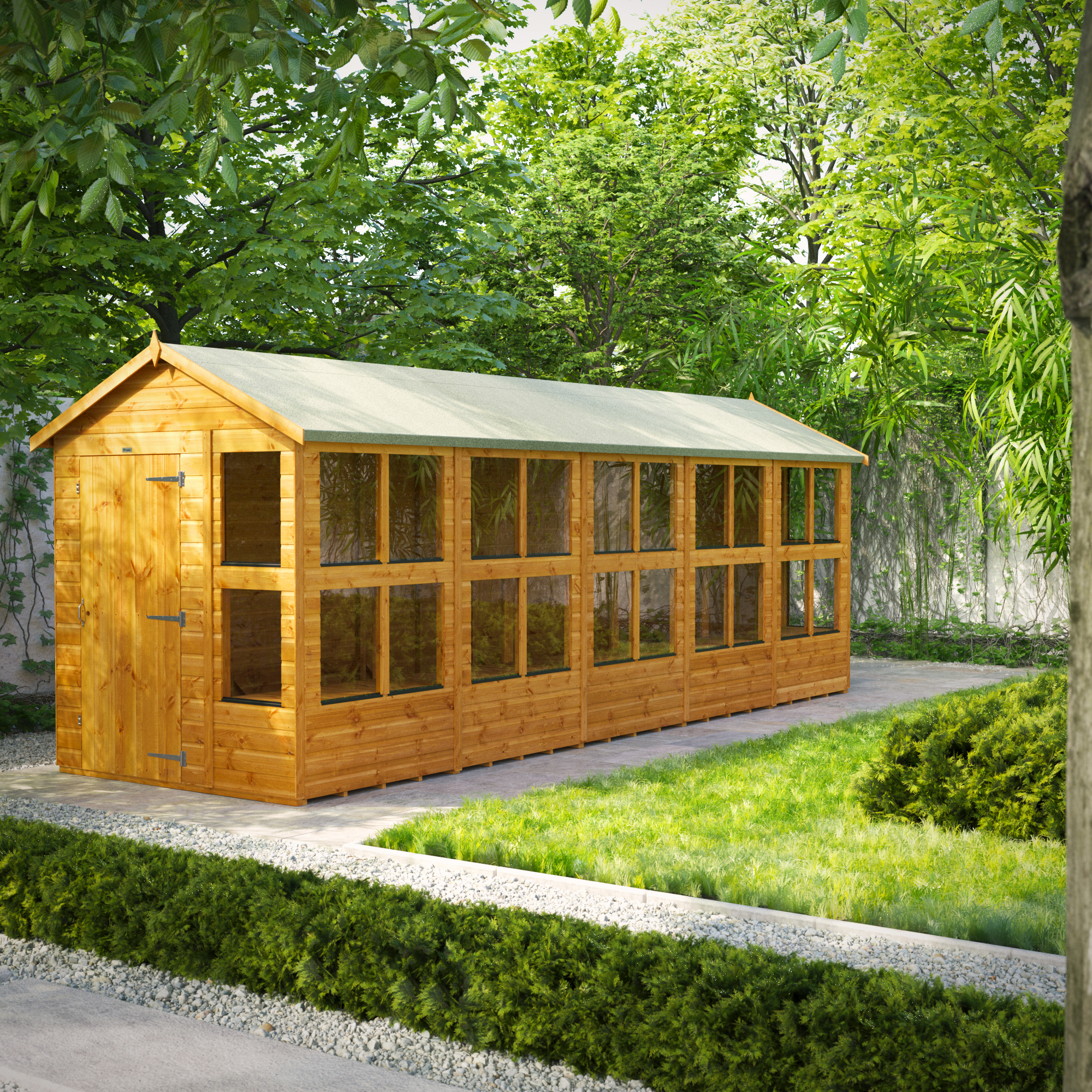 Power Sheds 20 x 6ft Apex Shiplap Dip Treated Potting Shed