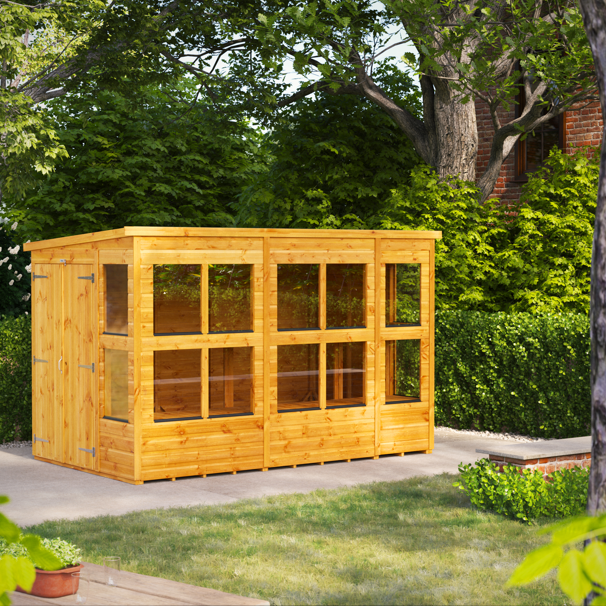 Power Sheds 10 x 6ft Double Door Pent Shiplap Dip Treated Potting Shed