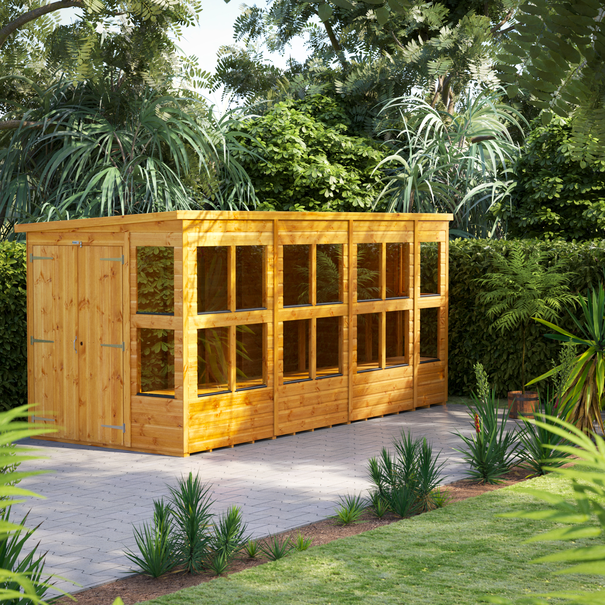 Power Sheds 14 x 6ft Double Door Pent Shiplap Dip Treated Potting Shed