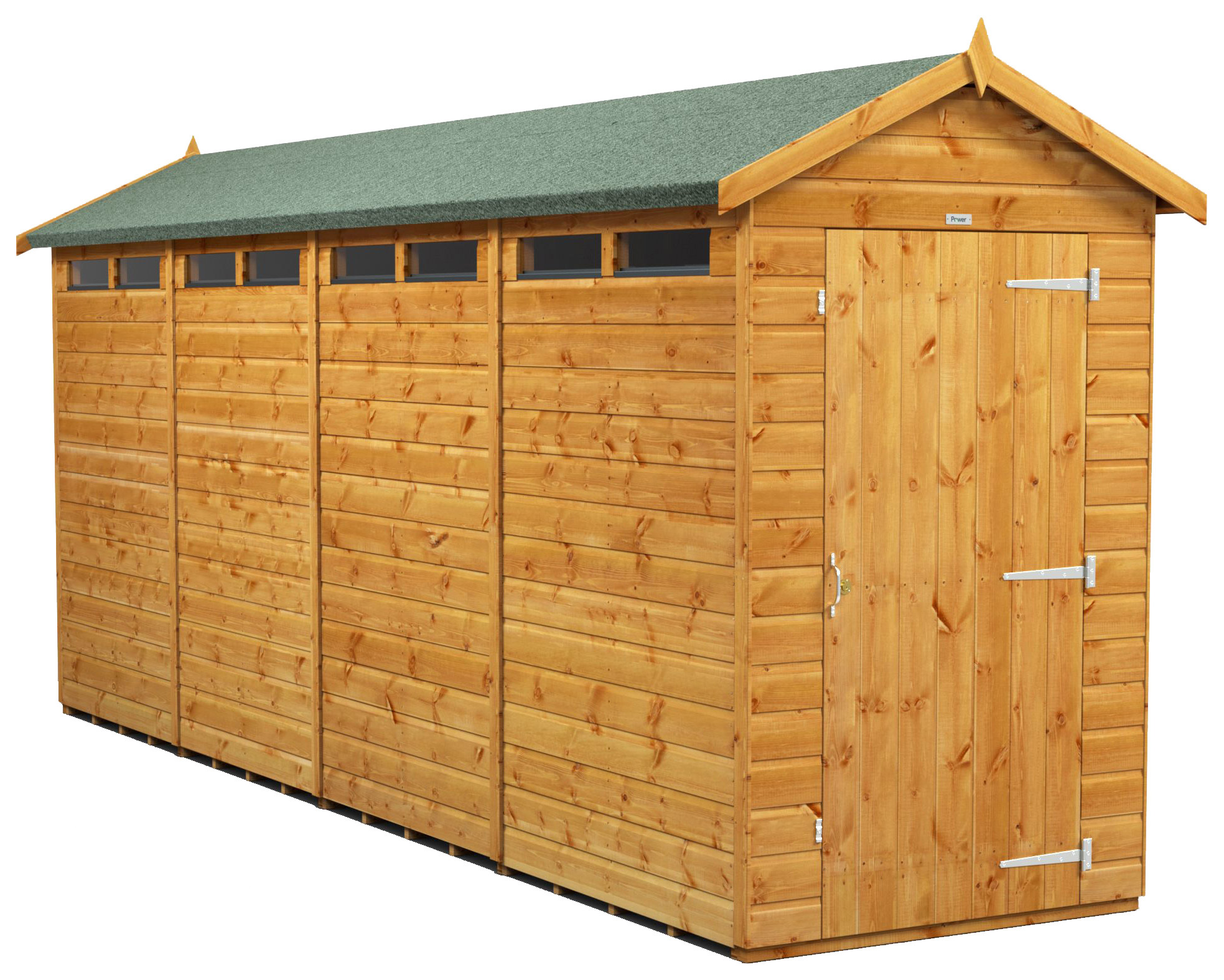 Power Sheds 16 x 4ft Apex Shiplap Dip Treated Security Shed