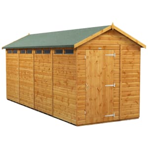Power Sheds 16 x 6ft Apex Shiplap Dip Treated Security Shed