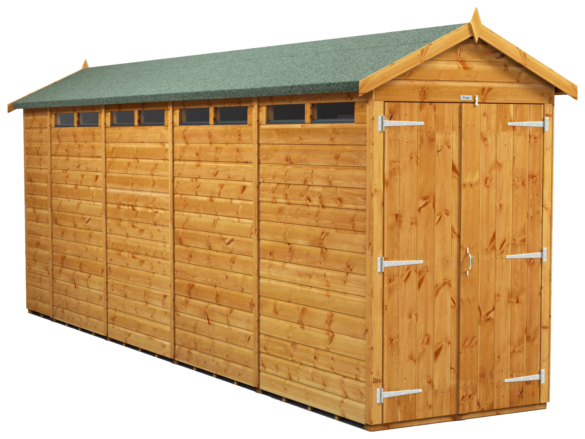 Image of Power Sheds 18 x 4ft Double Door Apex Shiplap Dip Treated Security Shed