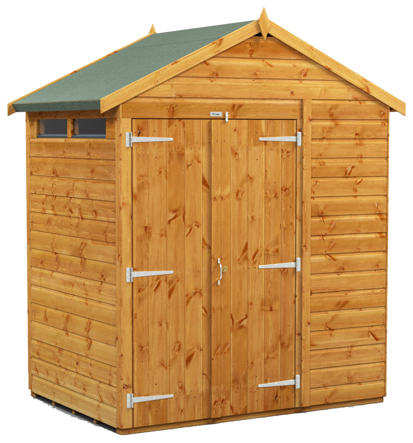 Power Sheds 4 x 6ft Double Door Apex Shiplap Dip Treated Security Shed