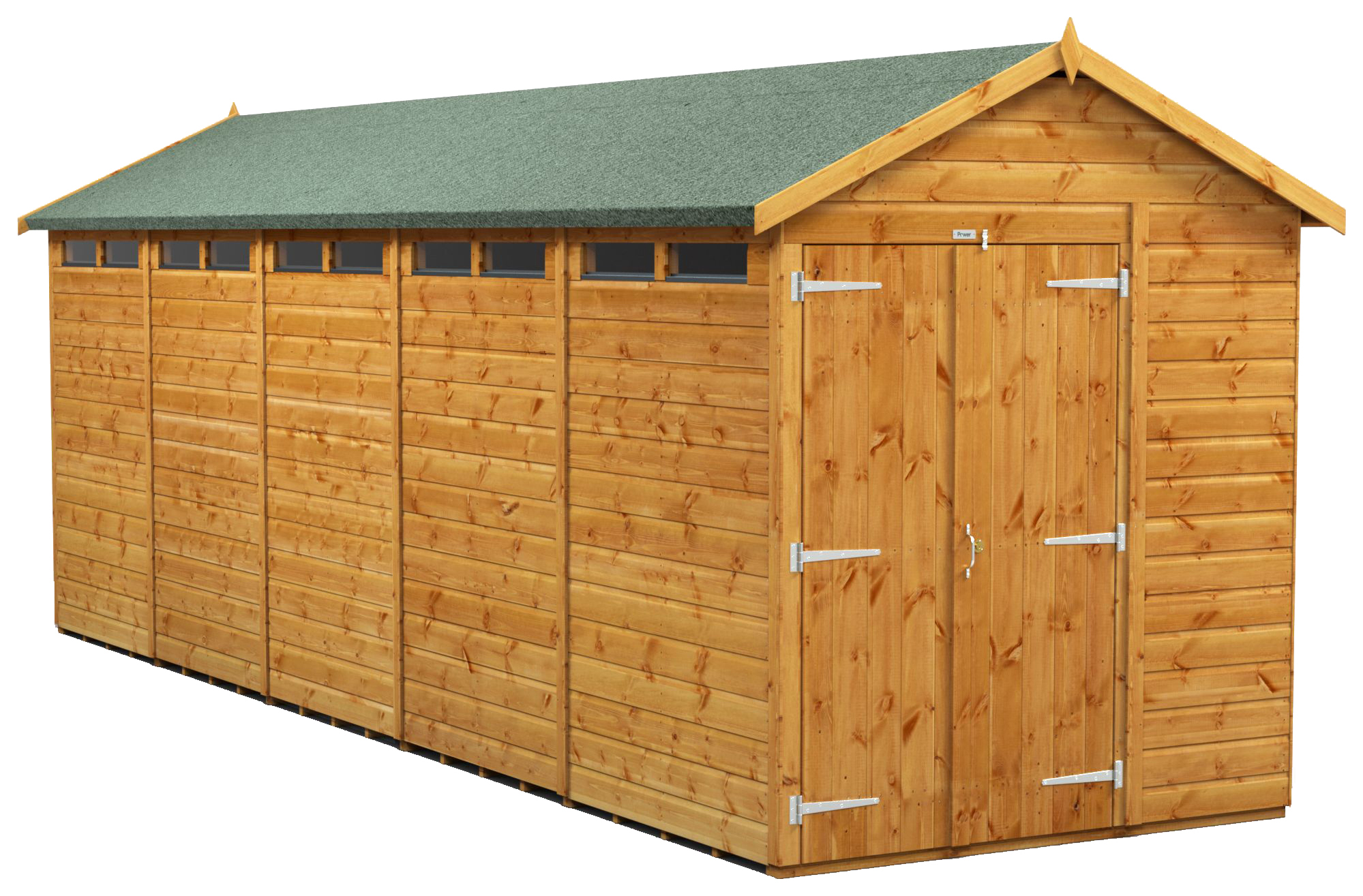 Power Sheds 20 x 6ft Double Door Apex Shiplap Dip Treated Security Shed