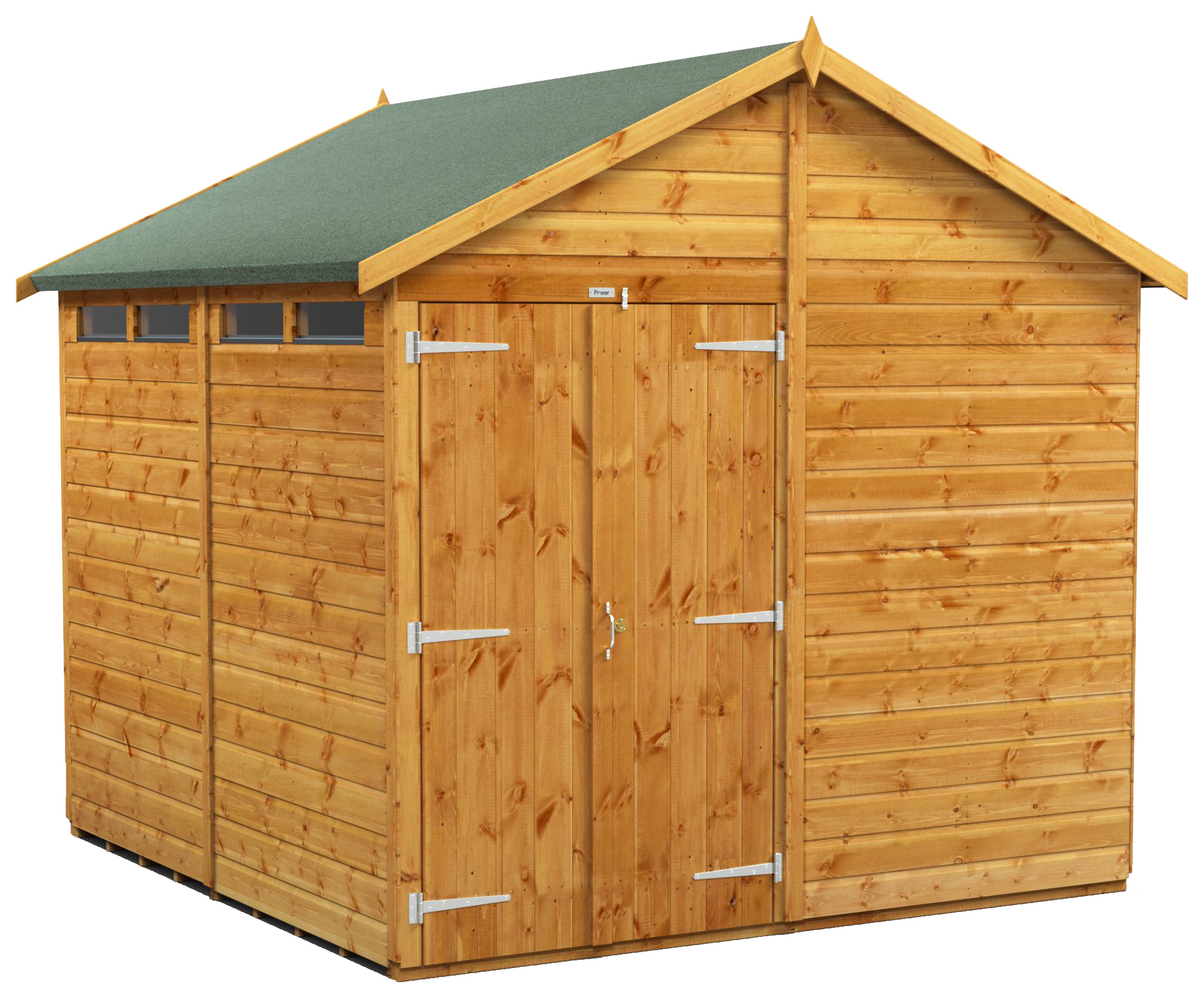 Image of Power Sheds 8 x 8ft Double Door Apex Shiplap Dip Treated Security Shed