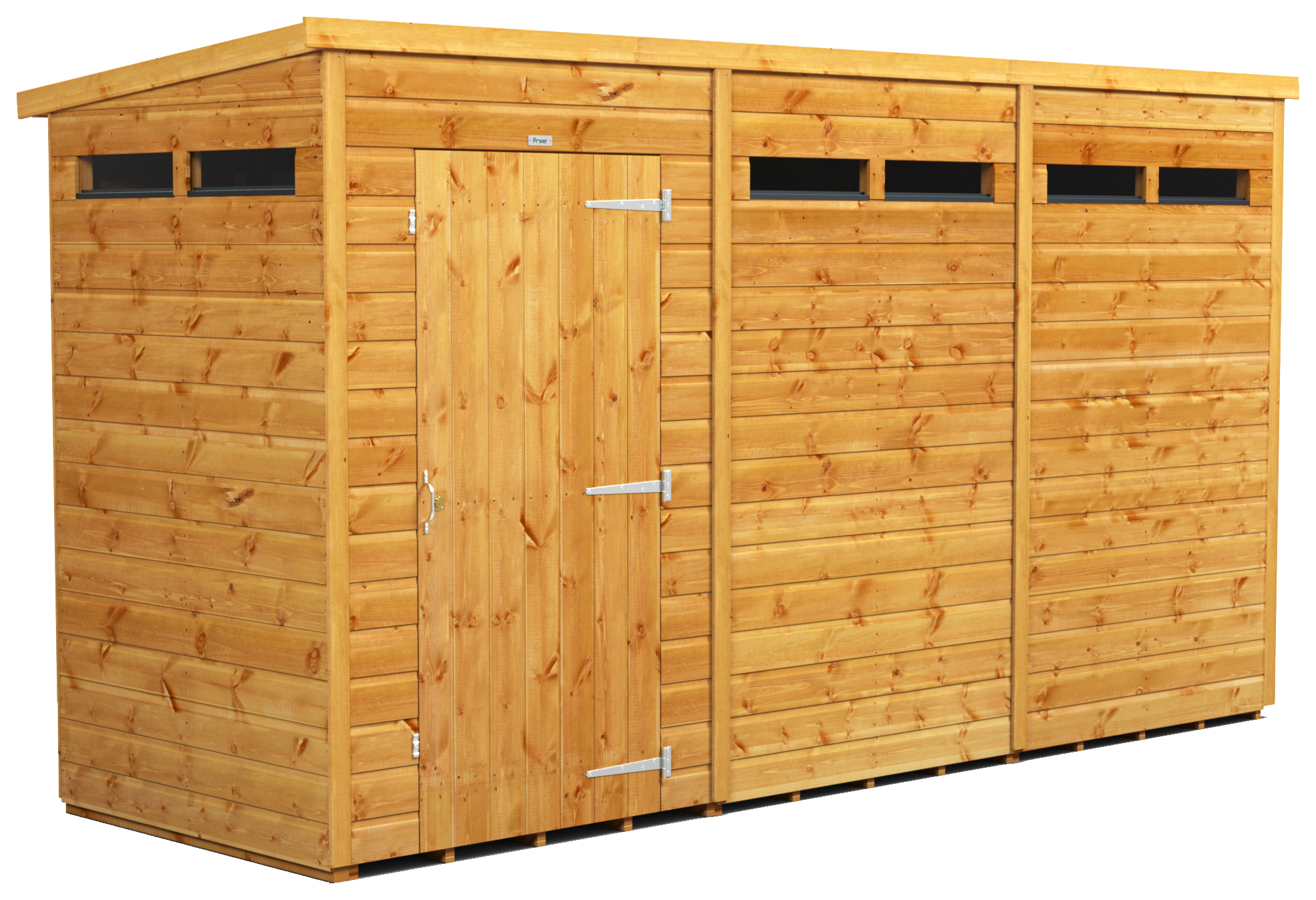 Image of Power Sheds 12 x 4ft Pent Shiplap Dip Treated Security Shed