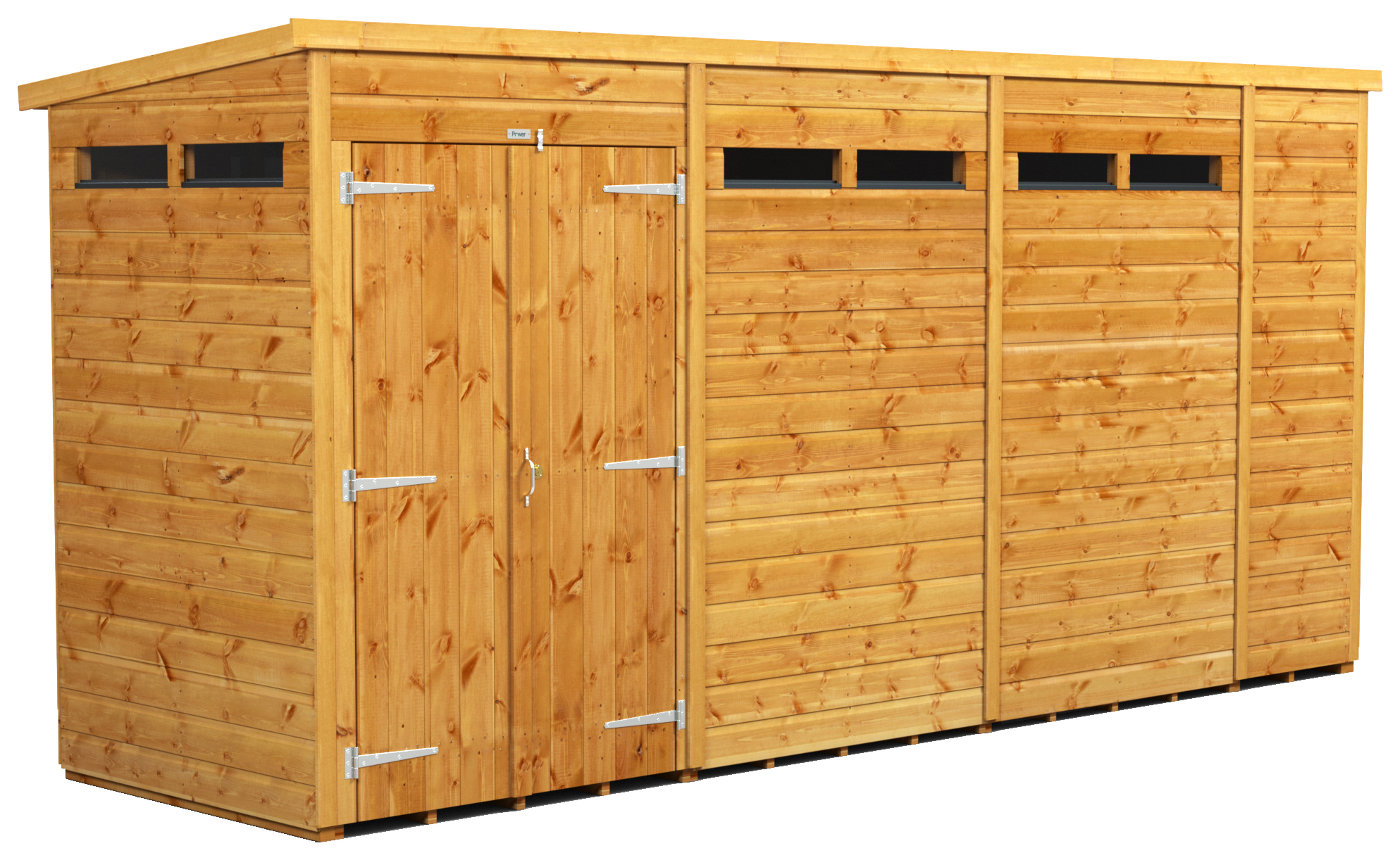 Image of Power Sheds 14 x 4ft Double Door Pent Shiplap Dip Treated Security Shed