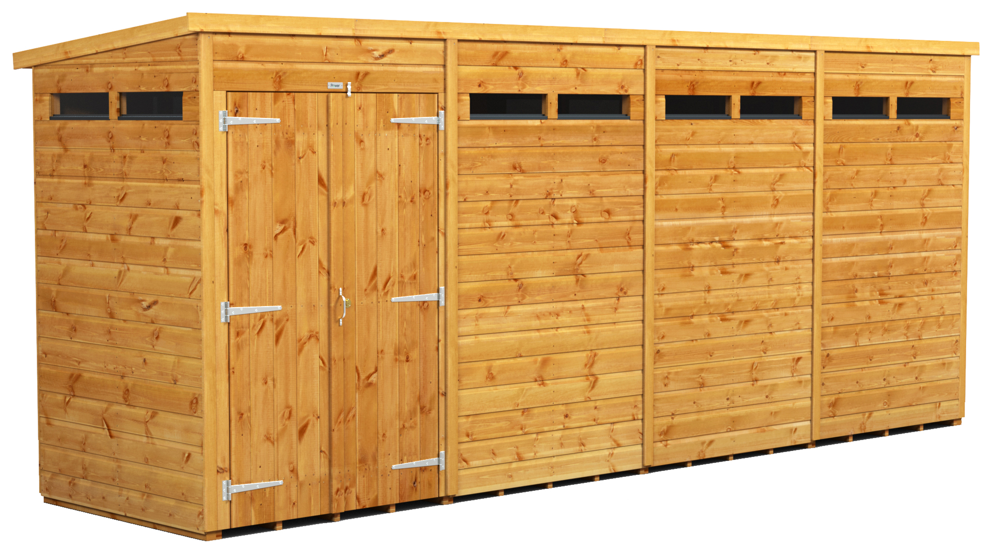 Power Sheds 16 x 4ft Double Door Pent Shiplap Dip Treated Security Shed