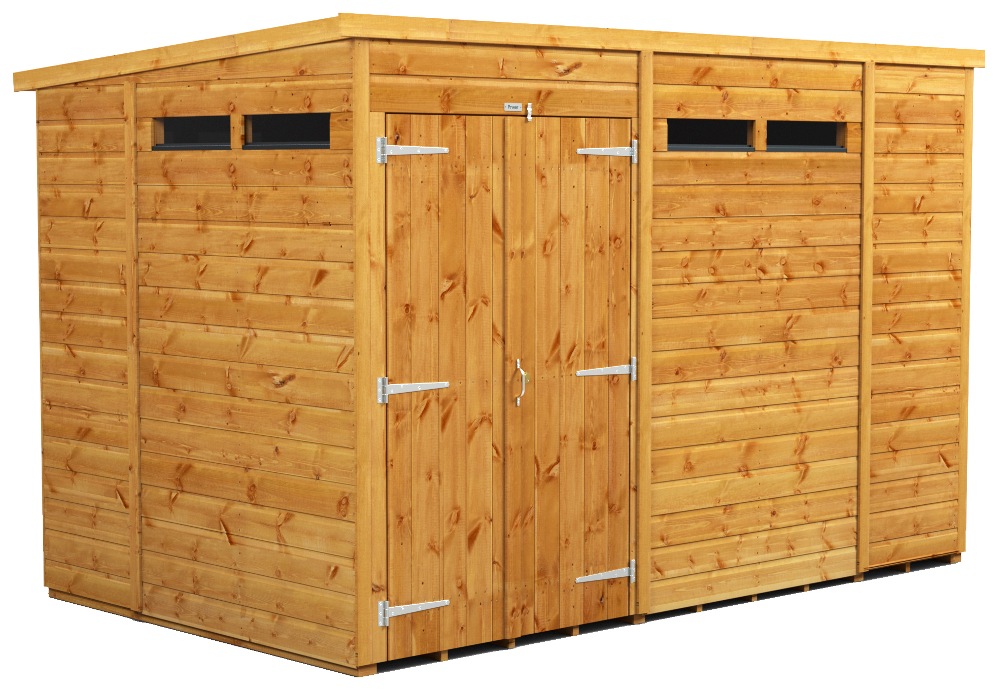 Image of Power Sheds 10 x 6ft Double Door Pent Shiplap Dip Treated Security Shed