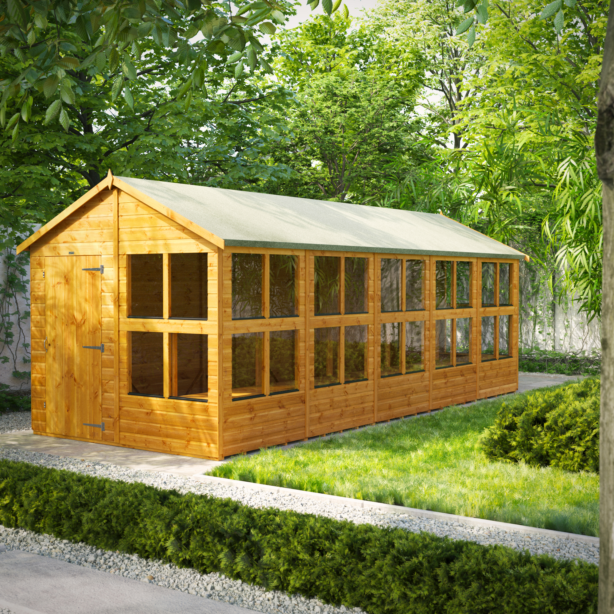 Image of Power Sheds 20 x 8ft Apex Shiplap Dip Treated Potting Shed