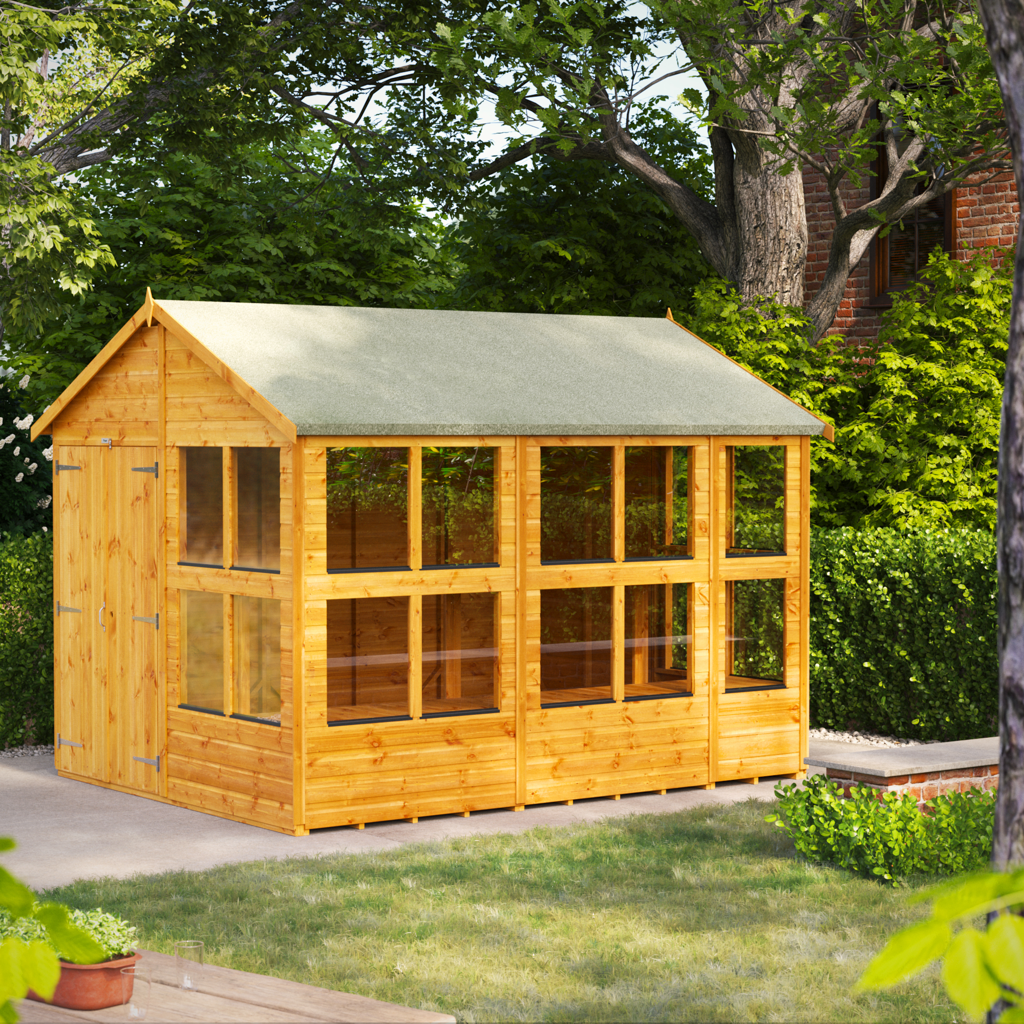 Image of Power Sheds 10 x 8ft Double Door Apex Shiplap Dip Treated Potting Shed