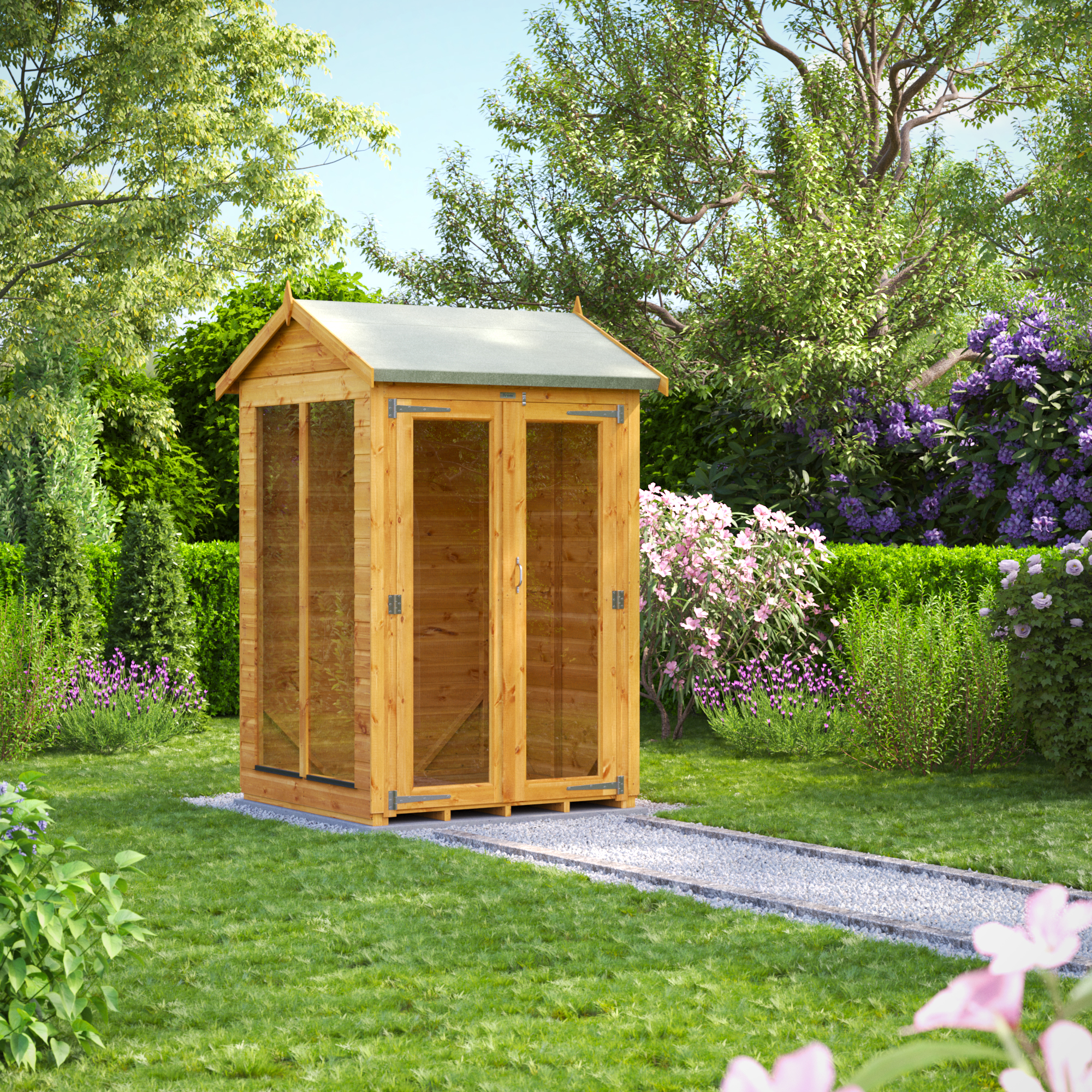Image of Power Sheds 4 x 4ft Apex Shiplap Dip Treated Summerhouse