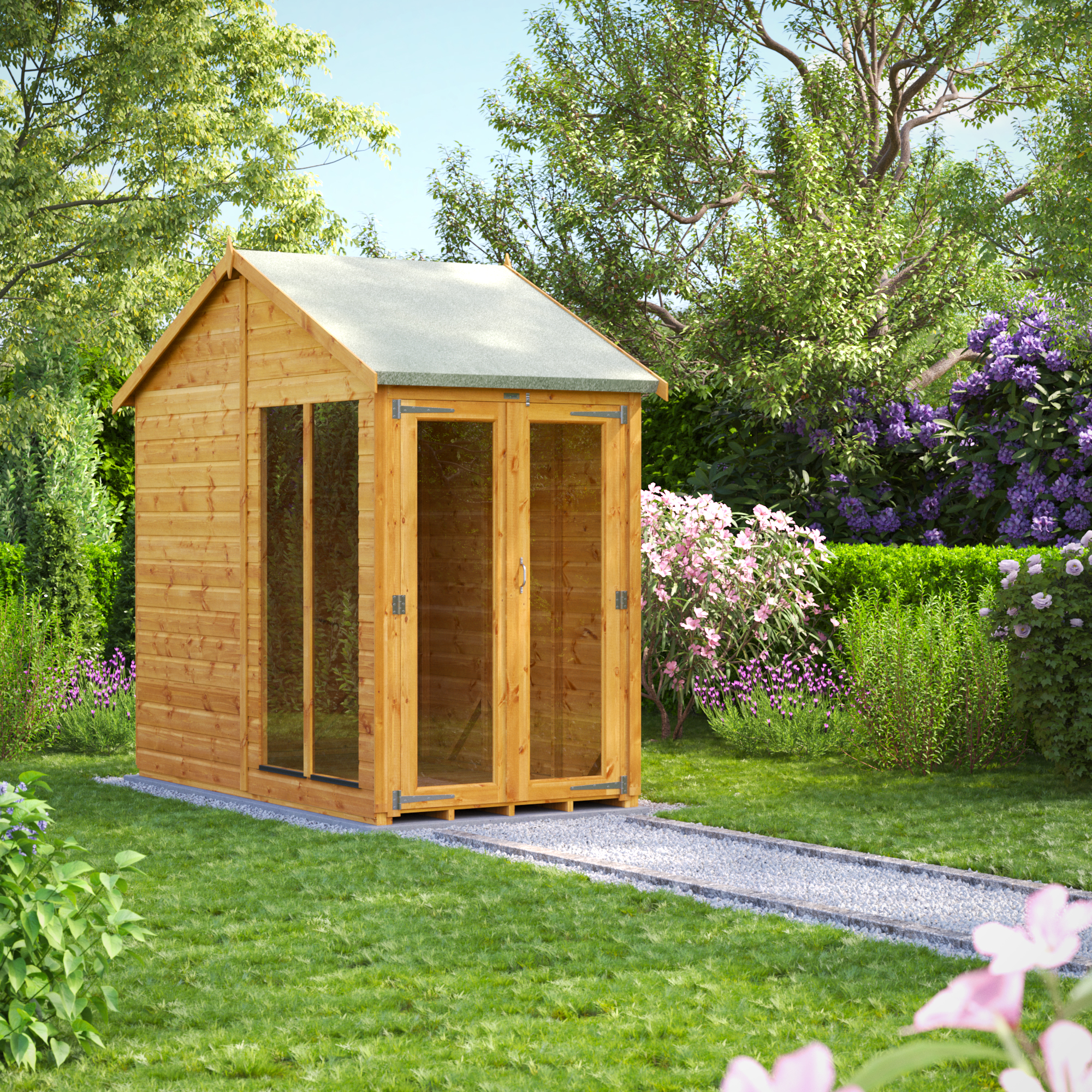 Image of Power Sheds 4 x 8ft Apex Shiplap Dip Treated Summerhouse