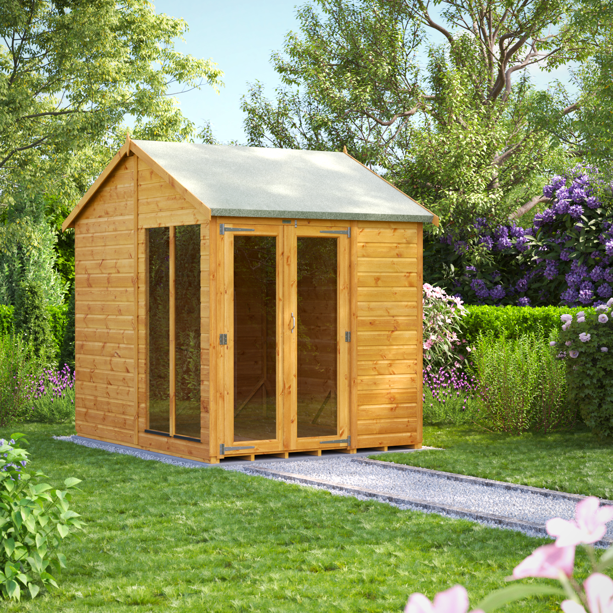 Image of Power Sheds 6 x 8ft Apex Shiplap Dip Treated Summerhouse