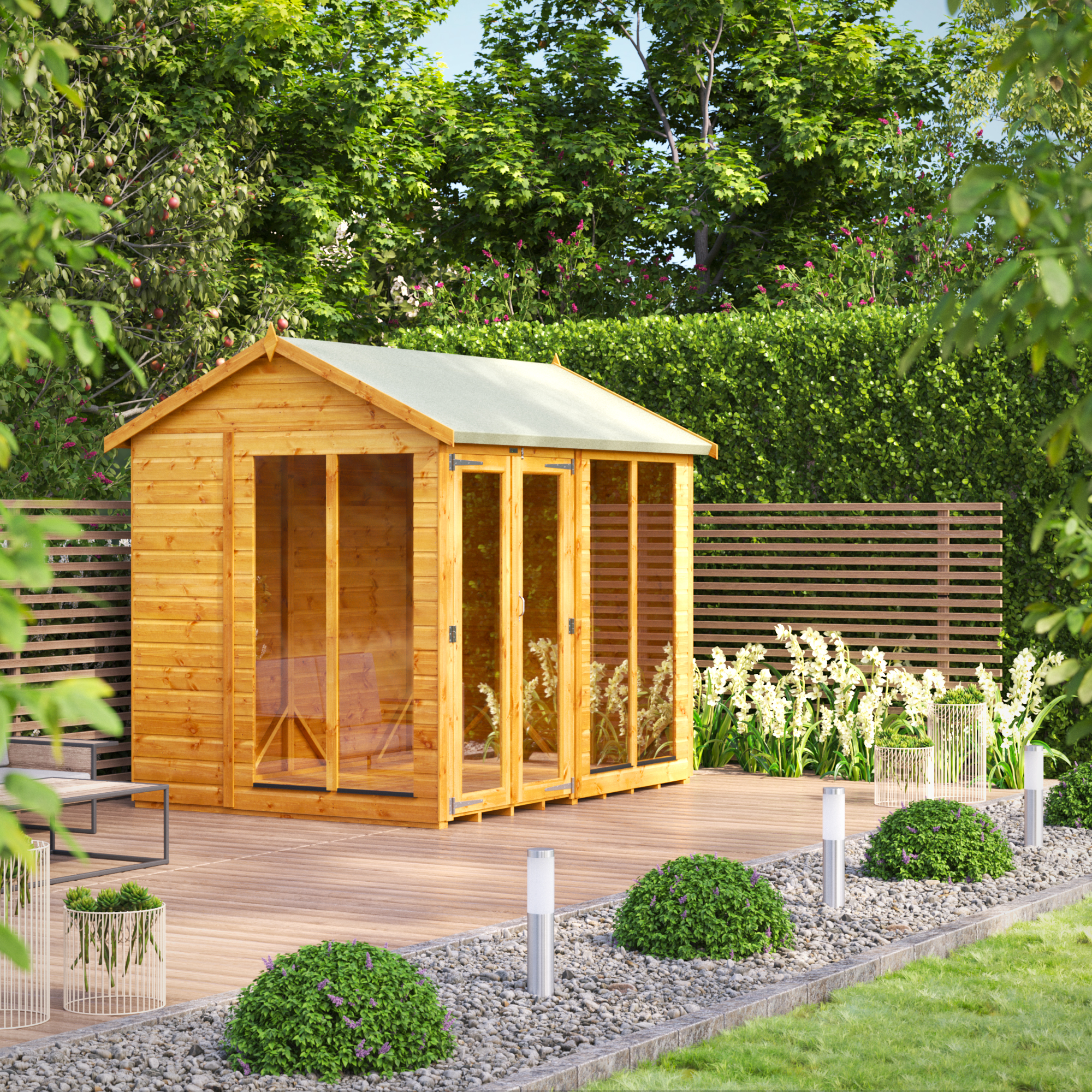 Image of Power Sheds 8 x 6ft Apex Shiplap Dip Treated Summerhouse