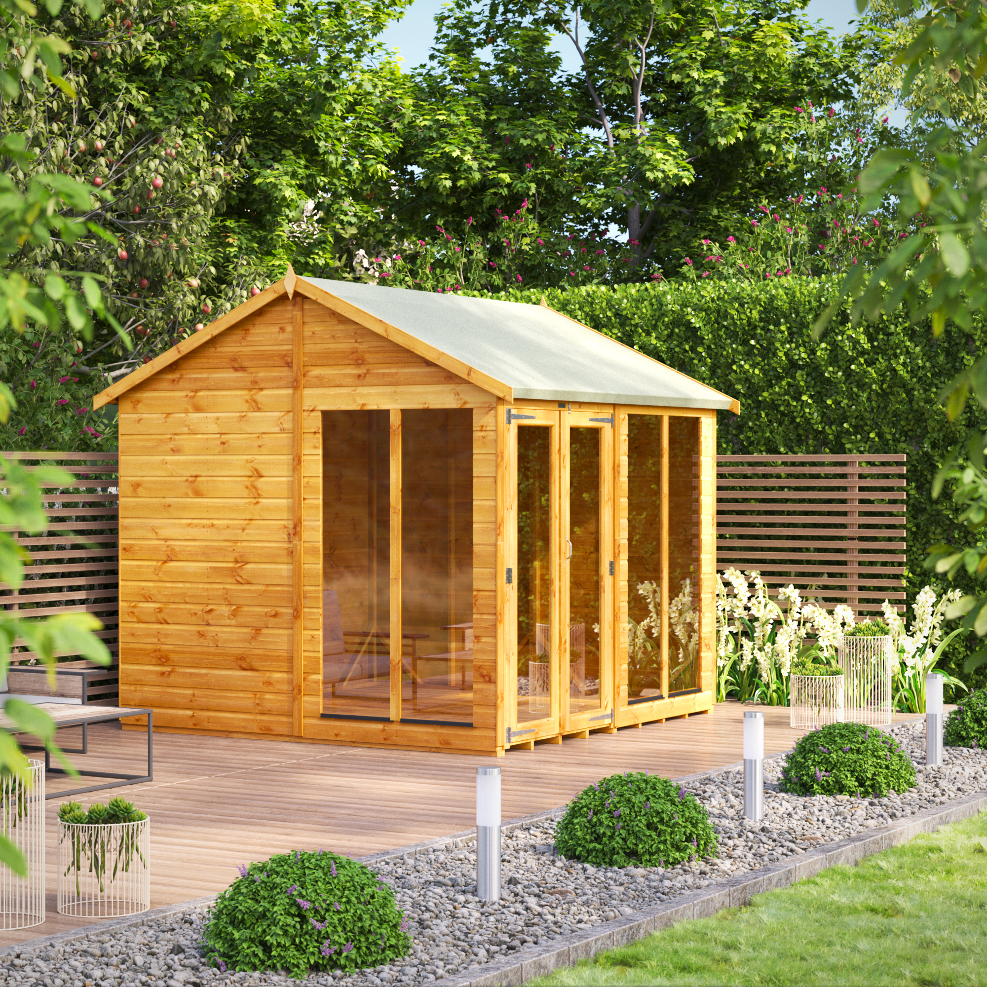 Powersheds Apex Shiplap Dip Treated Summerhouse - 8 x 8ft