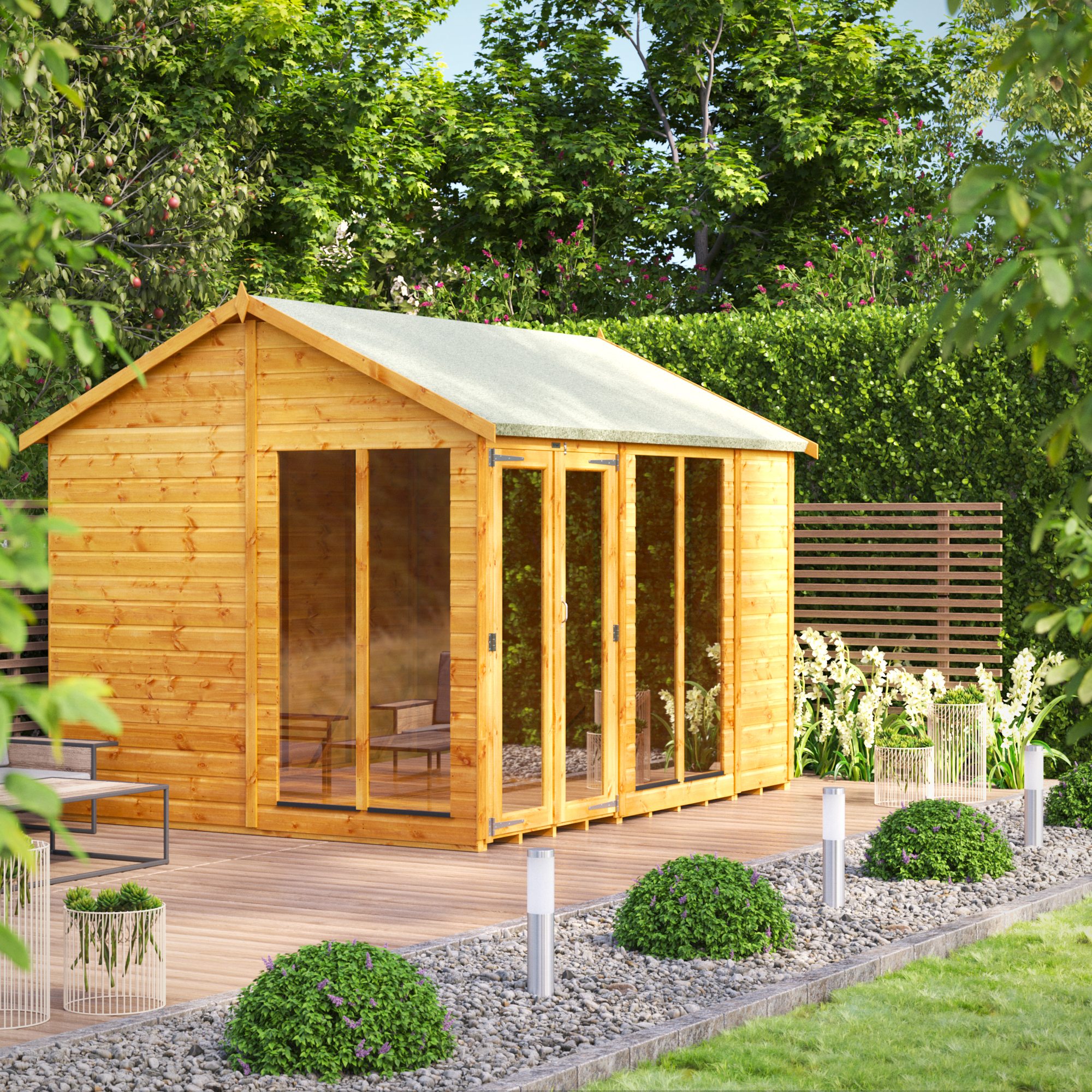 Powersheds Apex Shiplap Dip Treated Summerhouse - 10 x 8ft