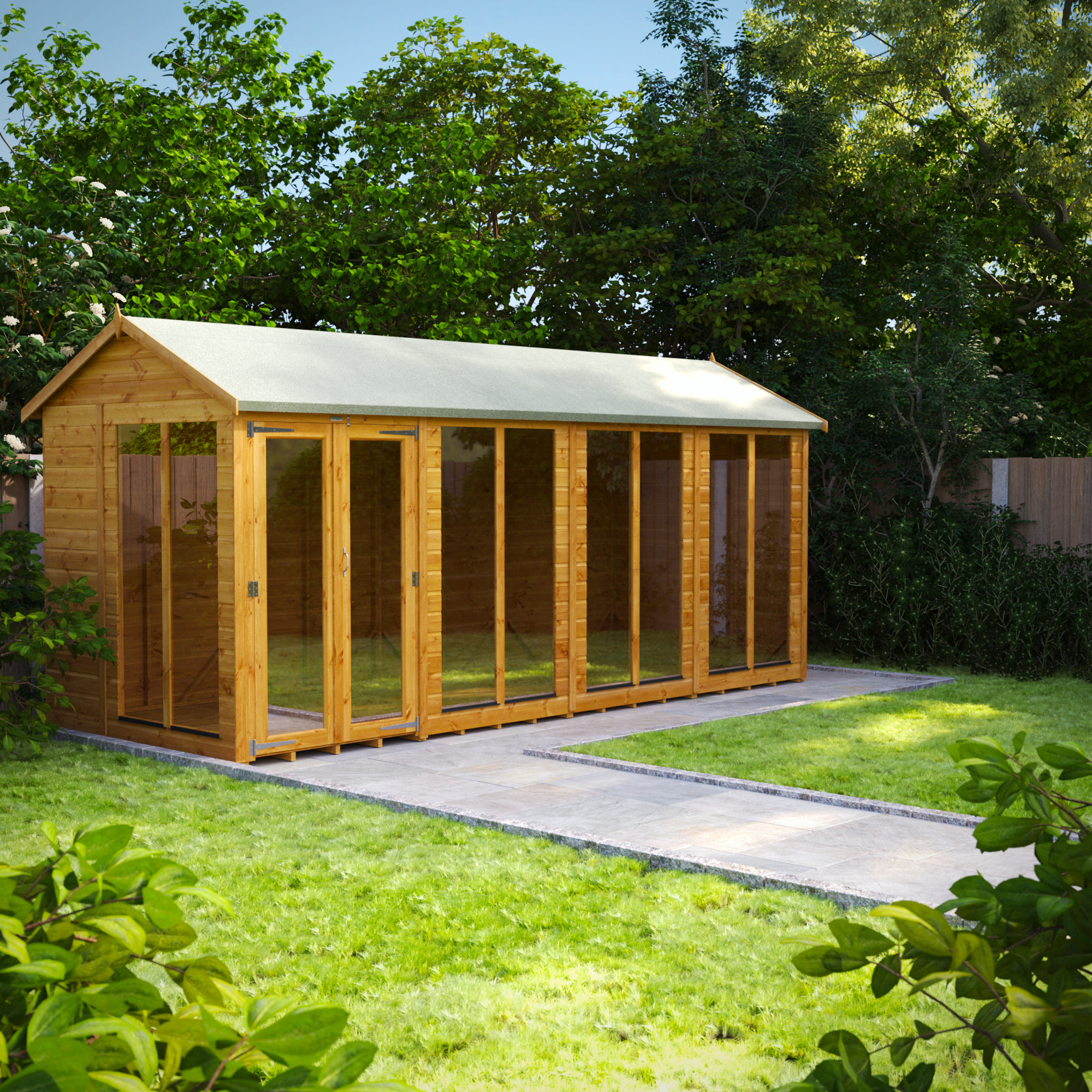 Image of Power Sheds 16 x 6ft Apex Shiplap Dip Treated Summerhouse