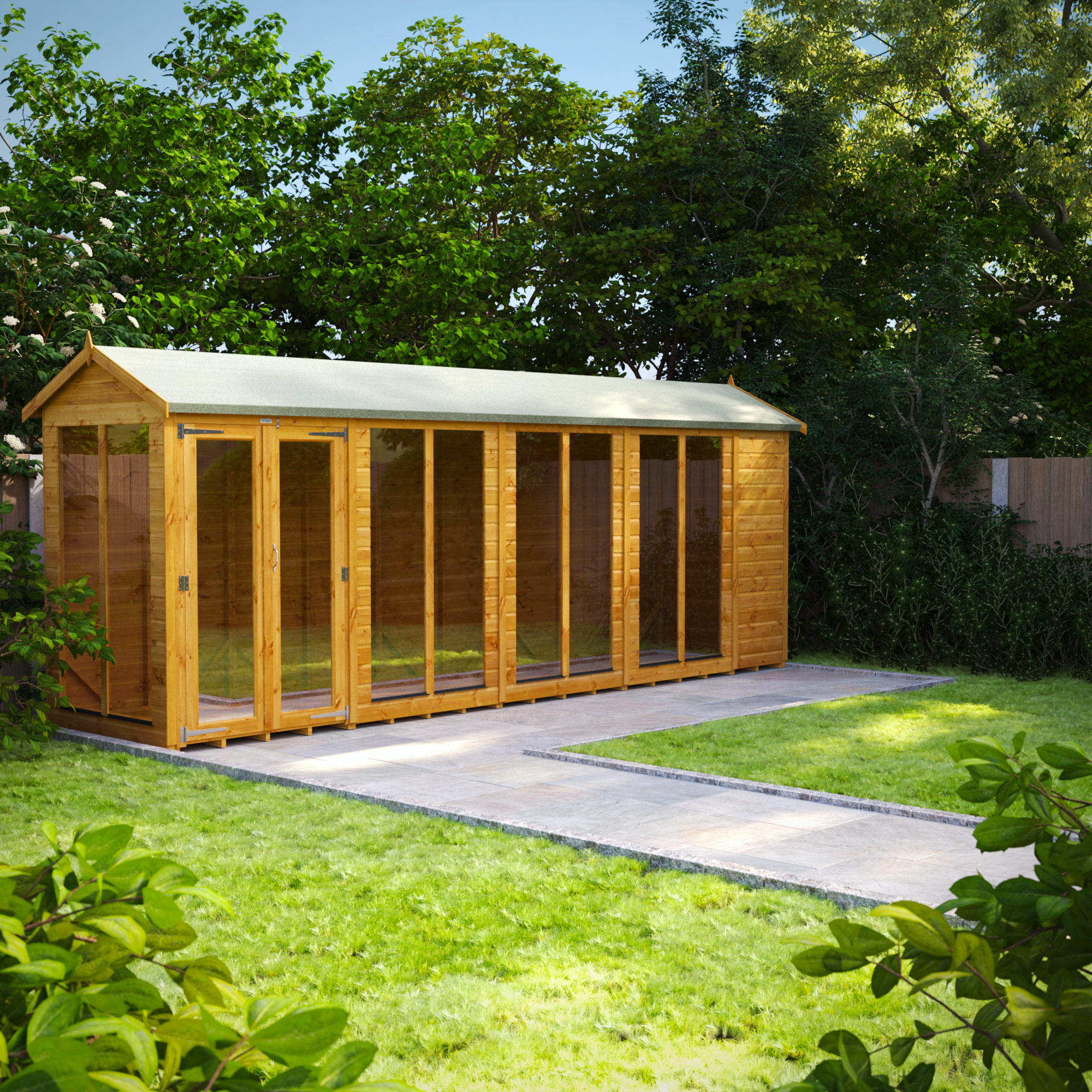 Image of Power Sheds 18 x 4ft Apex Shiplap Dip Treated Summerhouse