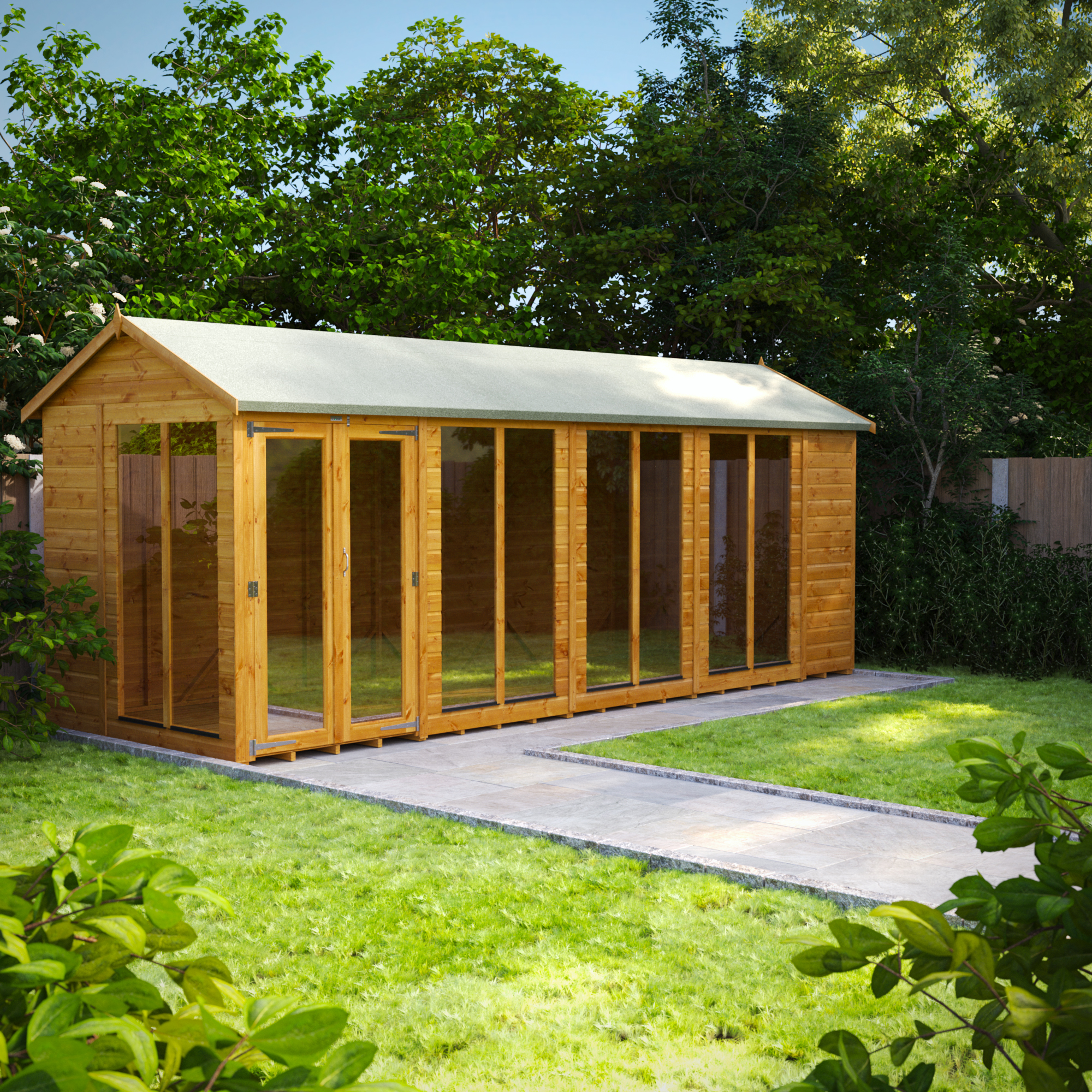 Image of Power Sheds 18 x 6ft Apex Shiplap Dip Treated Summerhouse