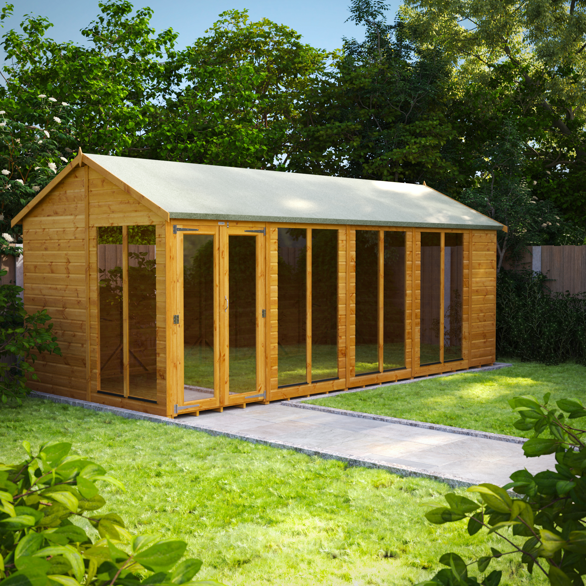 Image of Power Sheds 18 x 8ft Apex Shiplap Dip Treated Summerhouse