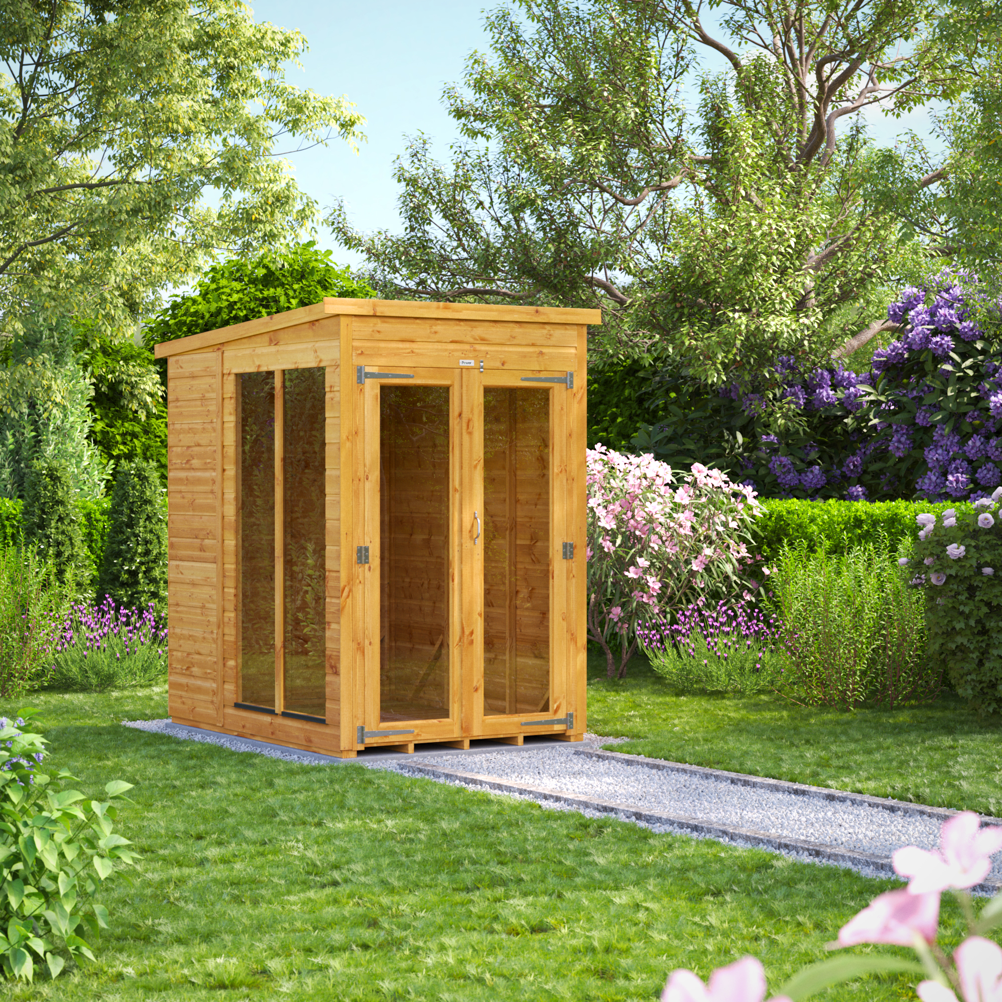 Image of Power Sheds 4 x 6ft Pent Shiplap Dip Treated Summerhouse