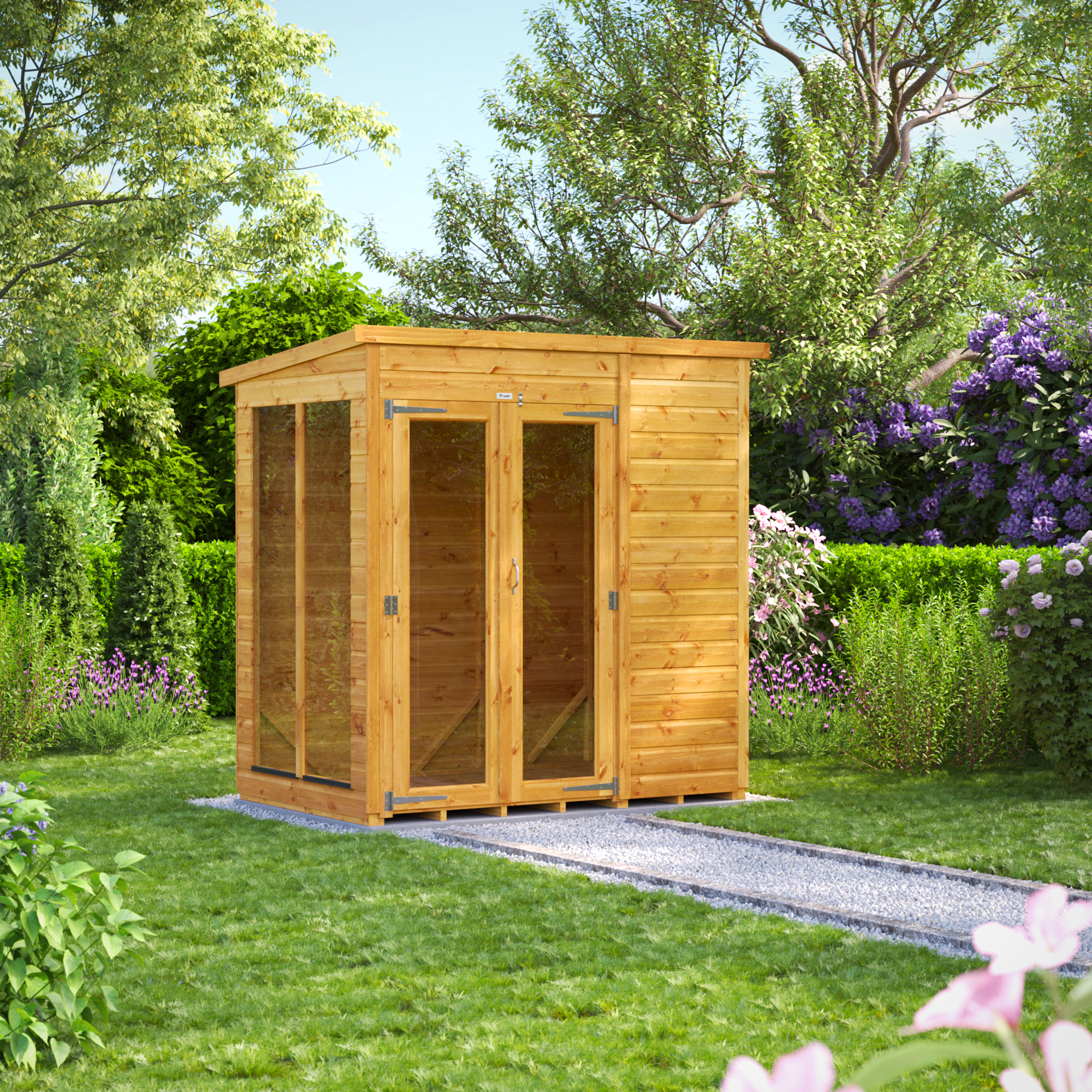 Power Sheds Pent Shiplap Dip Treated Summerhouse - 6 x 4ft