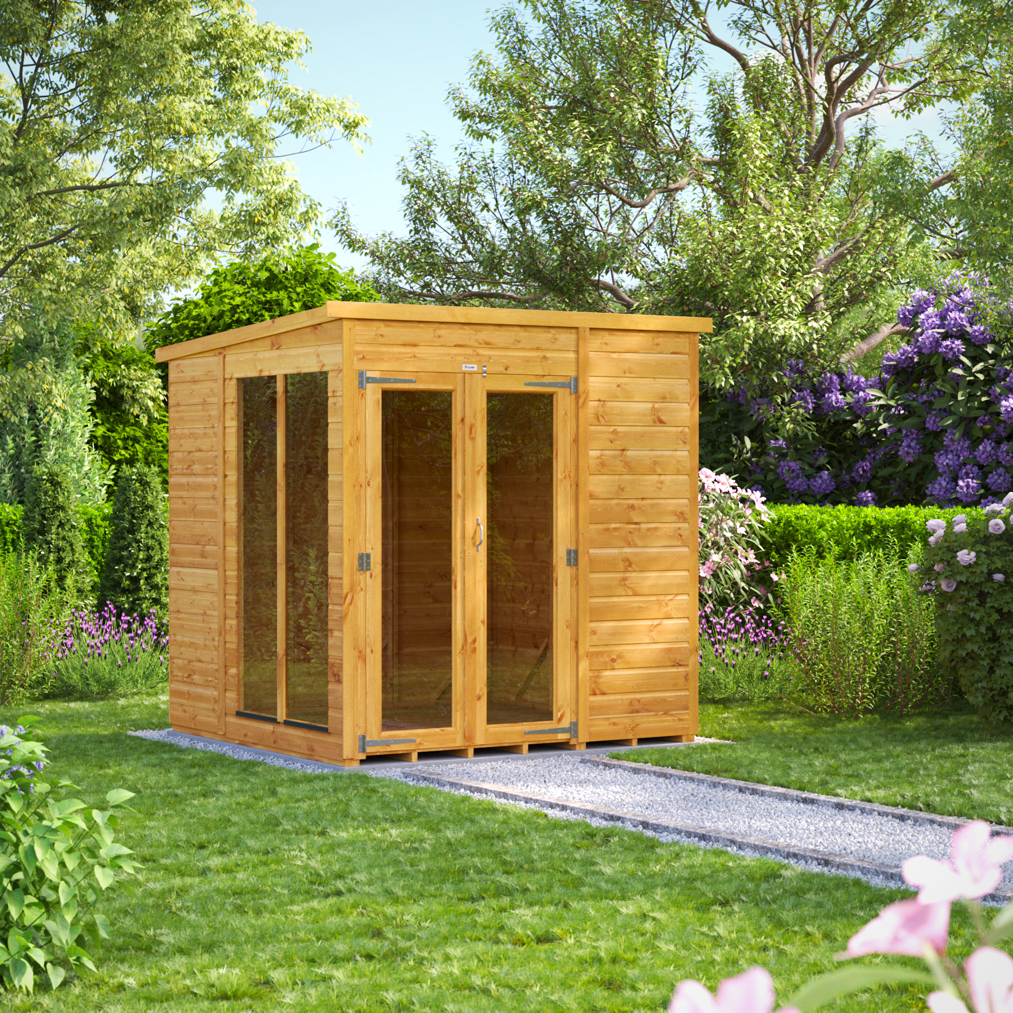 Image of Power Sheds 6 x 6ft Pent Shiplap Dip Treated Summerhouse