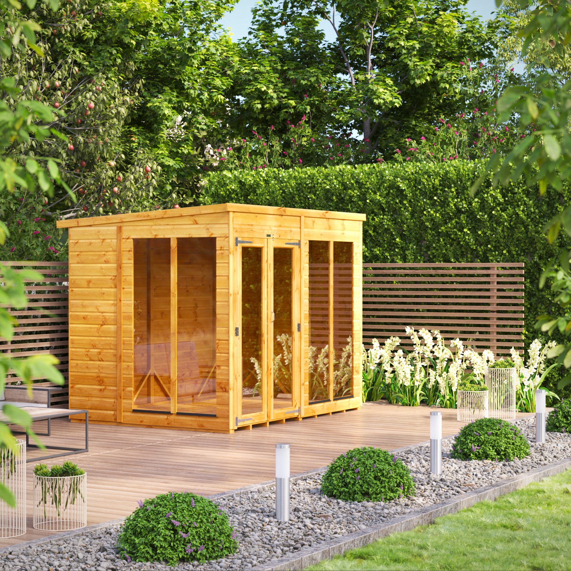 Image of Power Sheds 8 x 6ft Pent Shiplap Dip Treated Summerhouse