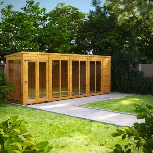 Image of Power Sheds 18 x 4ft Pent Shiplap Dip Treated Summerhouse
