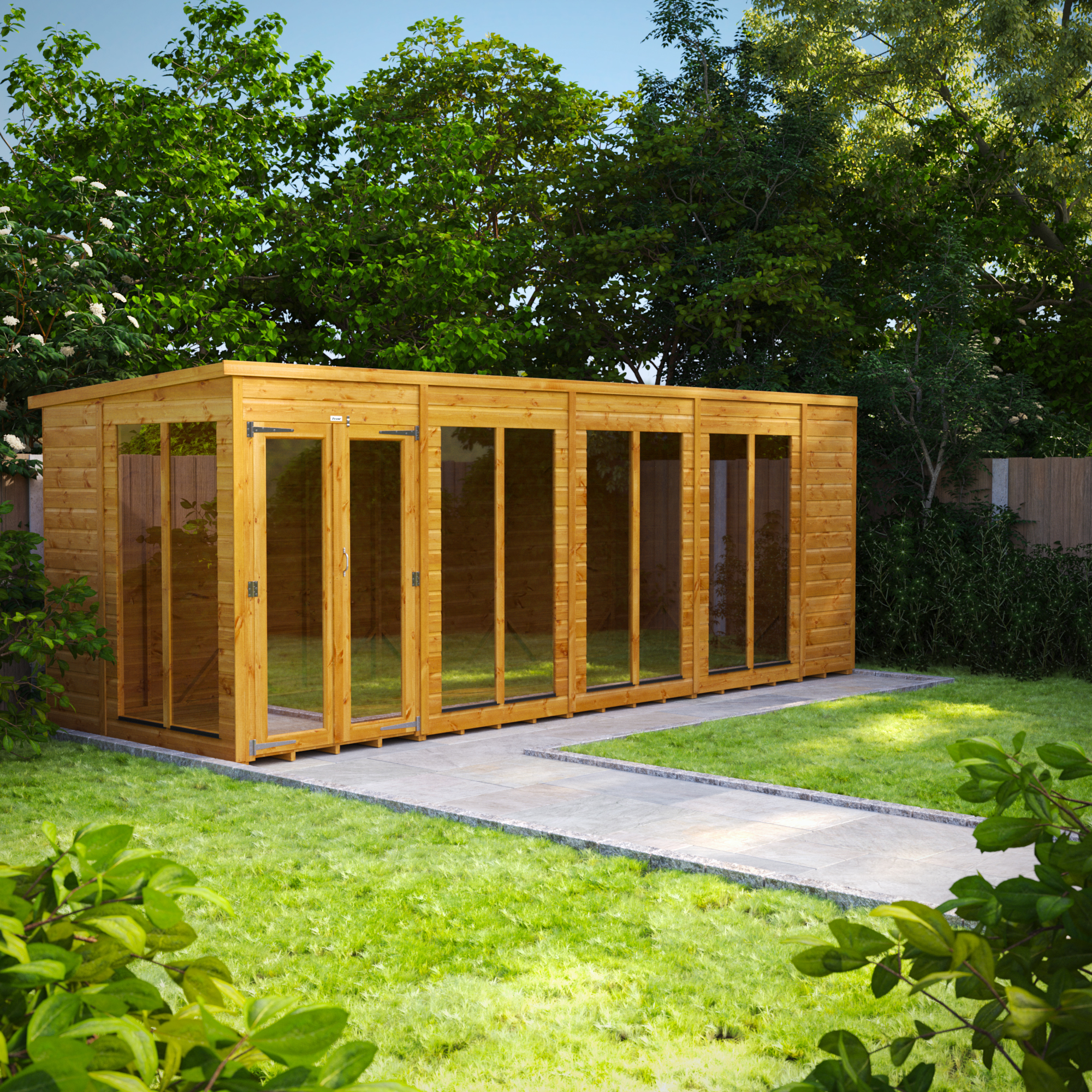 Image of Power Sheds 18 x 6ft Pent Shiplap Dip Treated Summerhouse