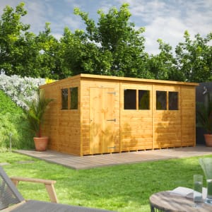 Power Sheds 14 x 8ft Pent Shiplap Dip Treated Shed