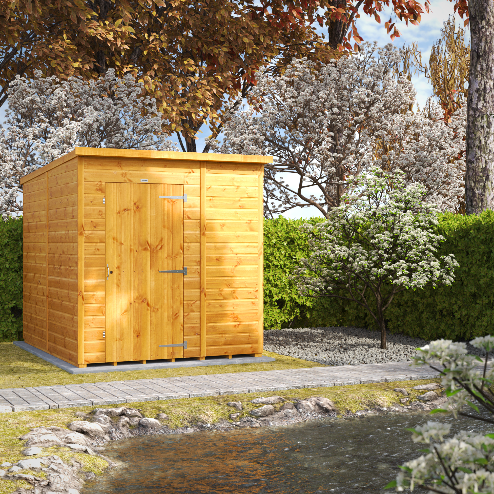 Image of Power Sheds 6 x 8ft Pent Shiplap Dip Treated Windowless Shed