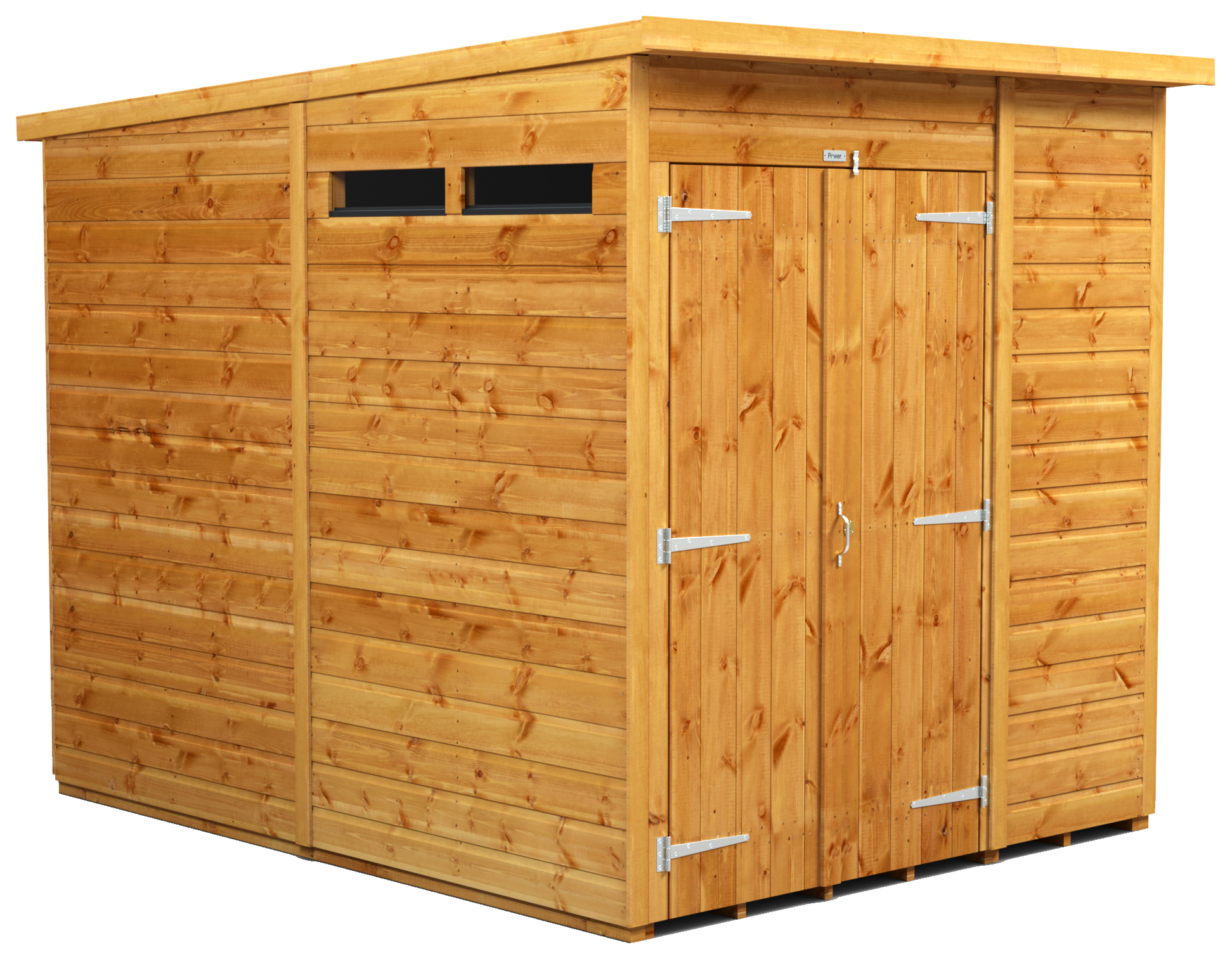 Image of Power Sheds 6 x 8ft Double Door Pent Shiplap Dip Treated Security Shed