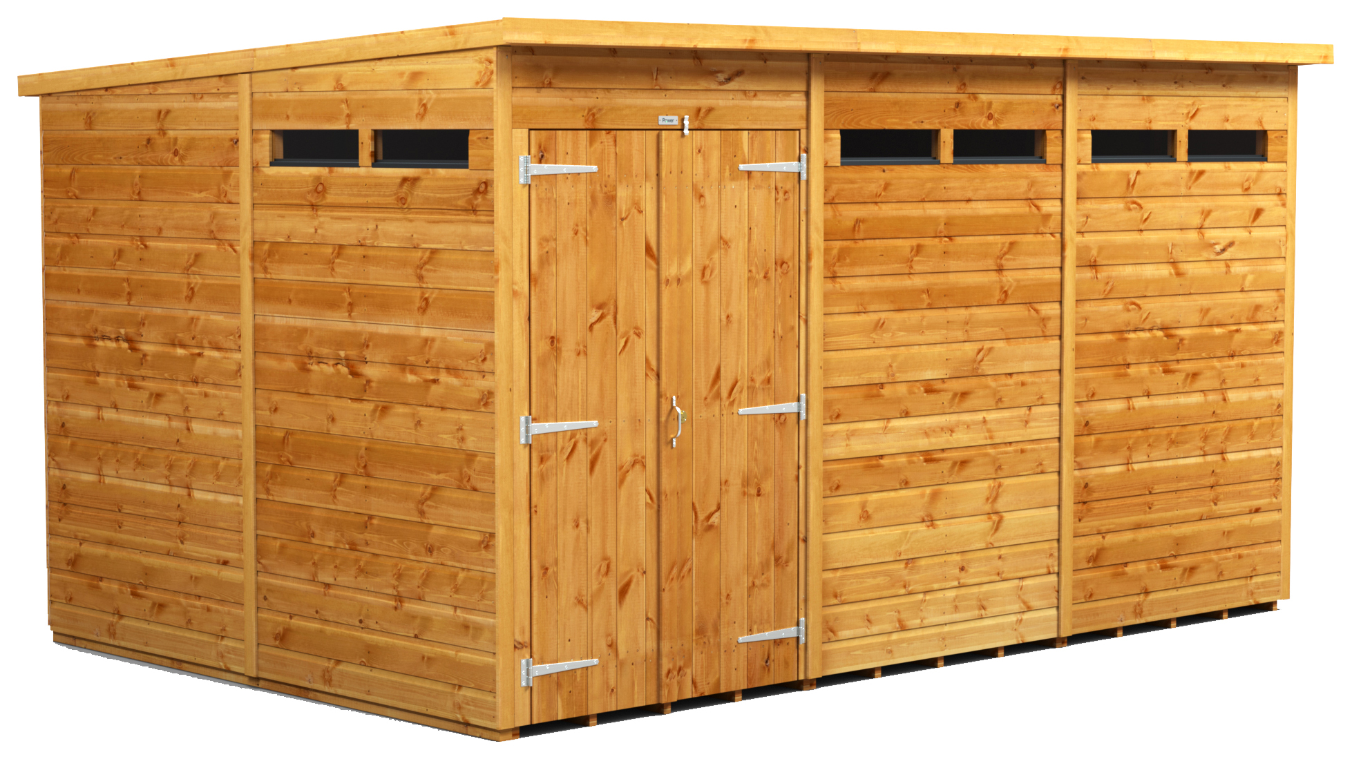 Image of Power Sheds 12 x 8ft Double Door Pent Shiplap Dip Treated Security Shed