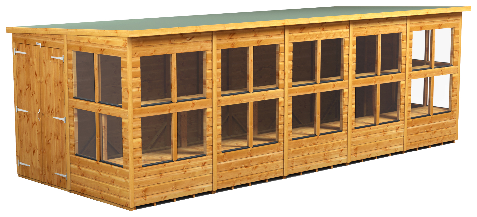 Image of Power Sheds 20 x 8ft Double Door Pent Shiplap Dip Treated Potting Shed
