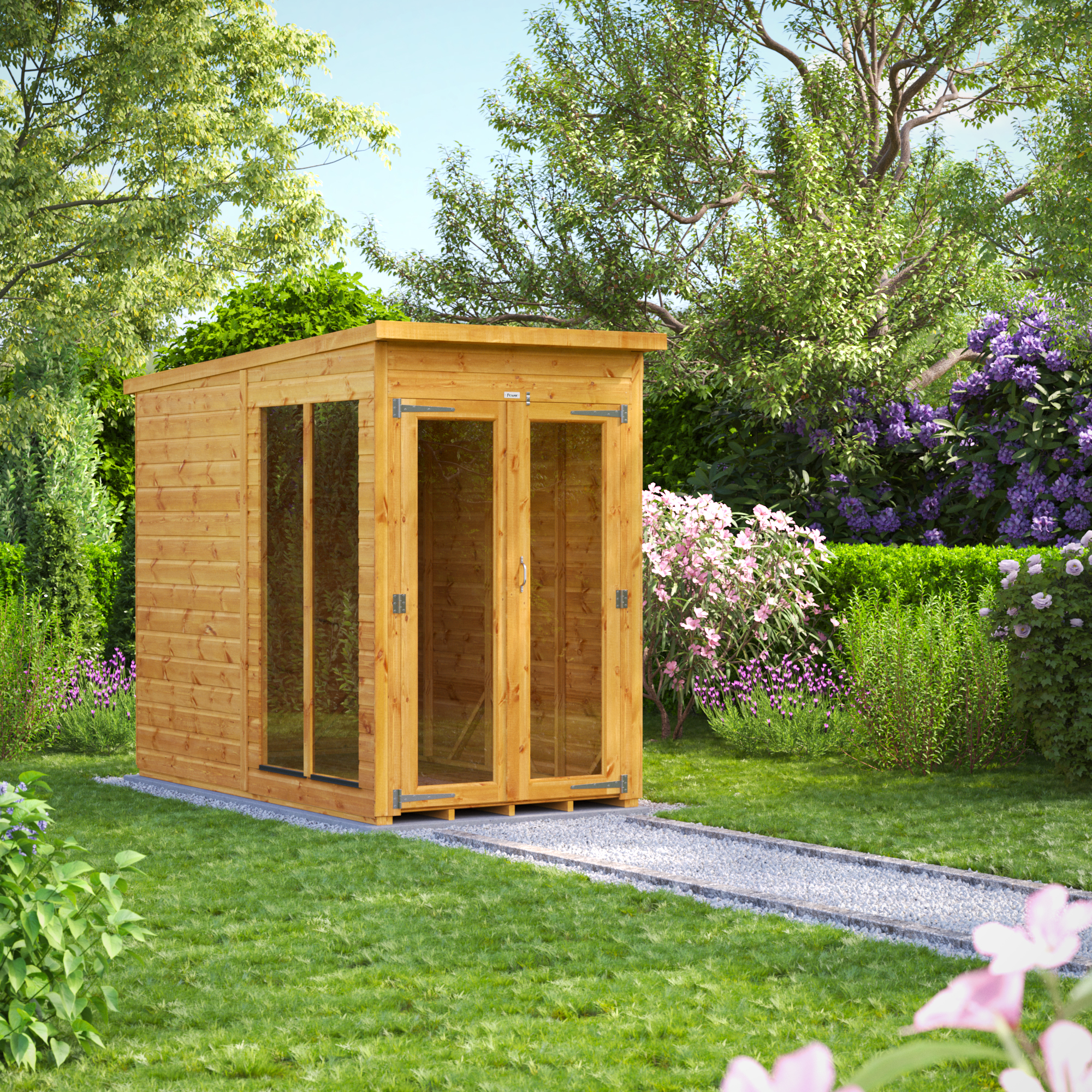 Power Sheds Pent Shiplap Dip Treated Summerhouse - 4 x 8ft