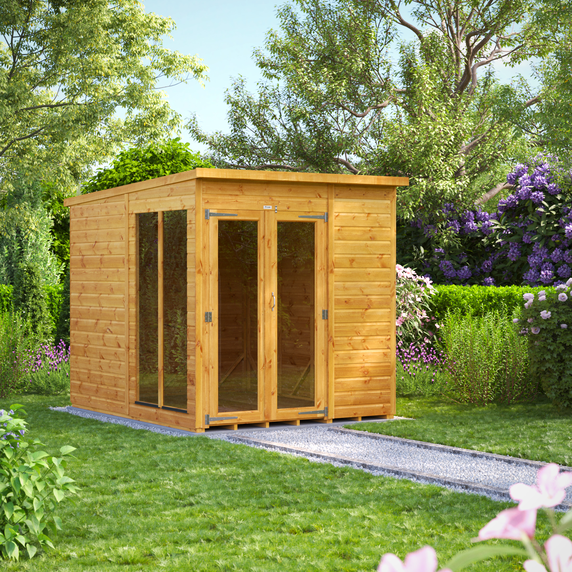 Image of Power Sheds 6 x 8ft Pent Shiplap Dip Treated Summerhouse
