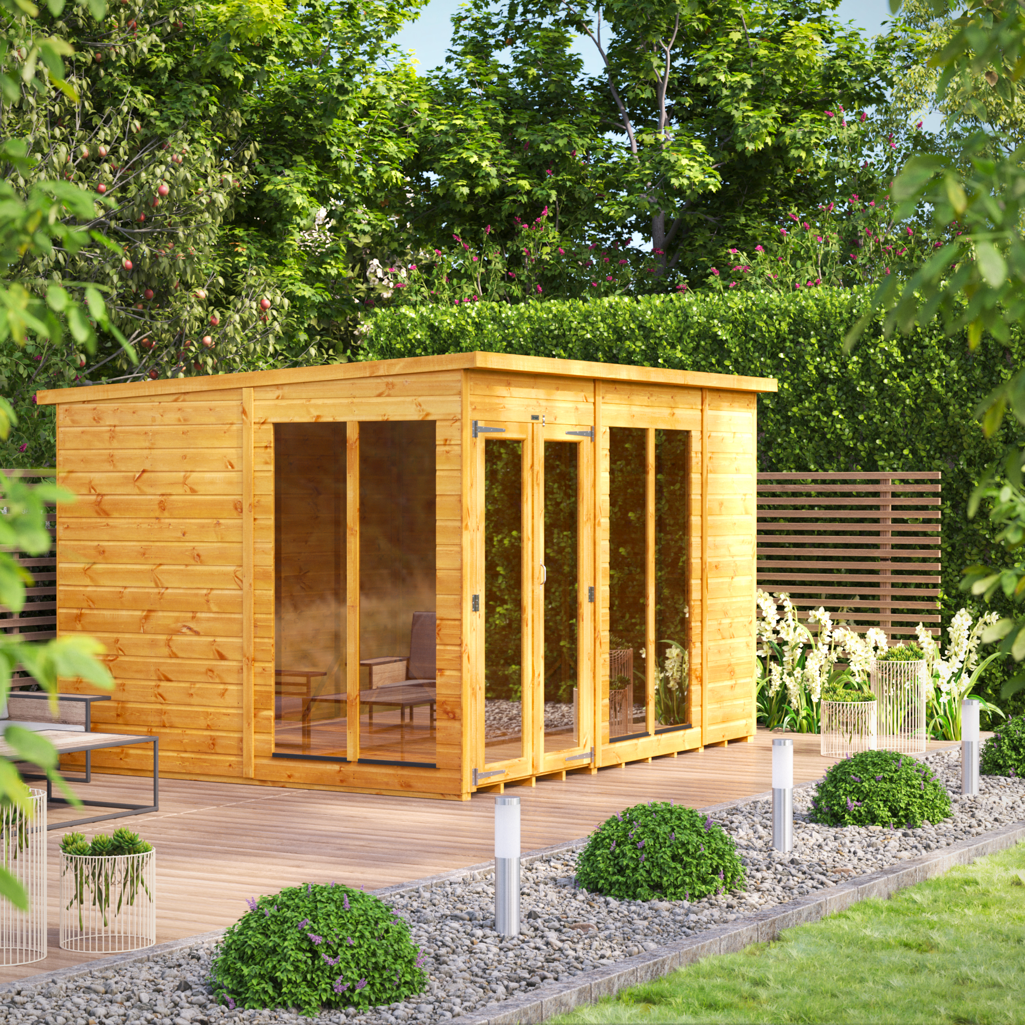 Image of Power Sheds 10 x 8ft Pent Shiplap Dip Treated Summerhouse