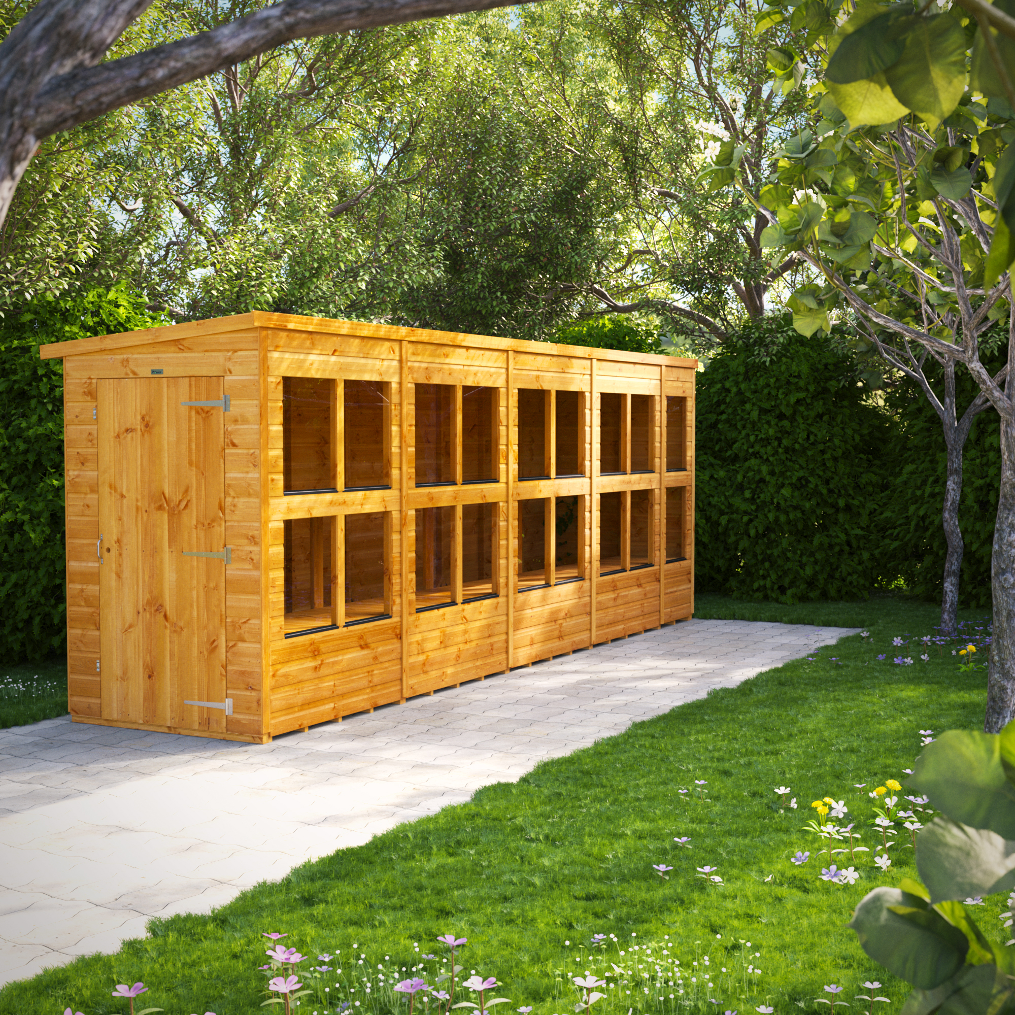 Power Sheds 18 x 4ft Pent Shiplap Dip Treated Potting Shed