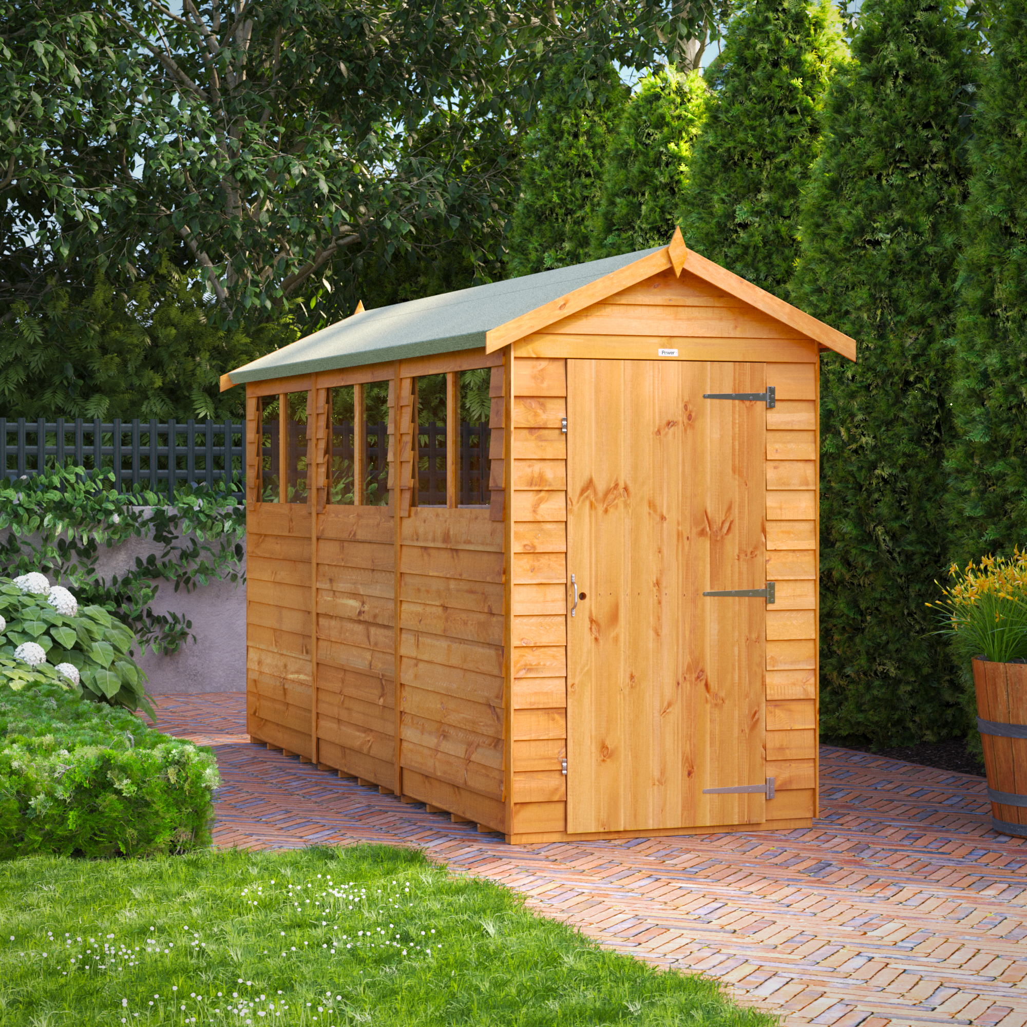 Powersheds Apex Overlap Dip Treated Shed - 12 x 4ft-5151 