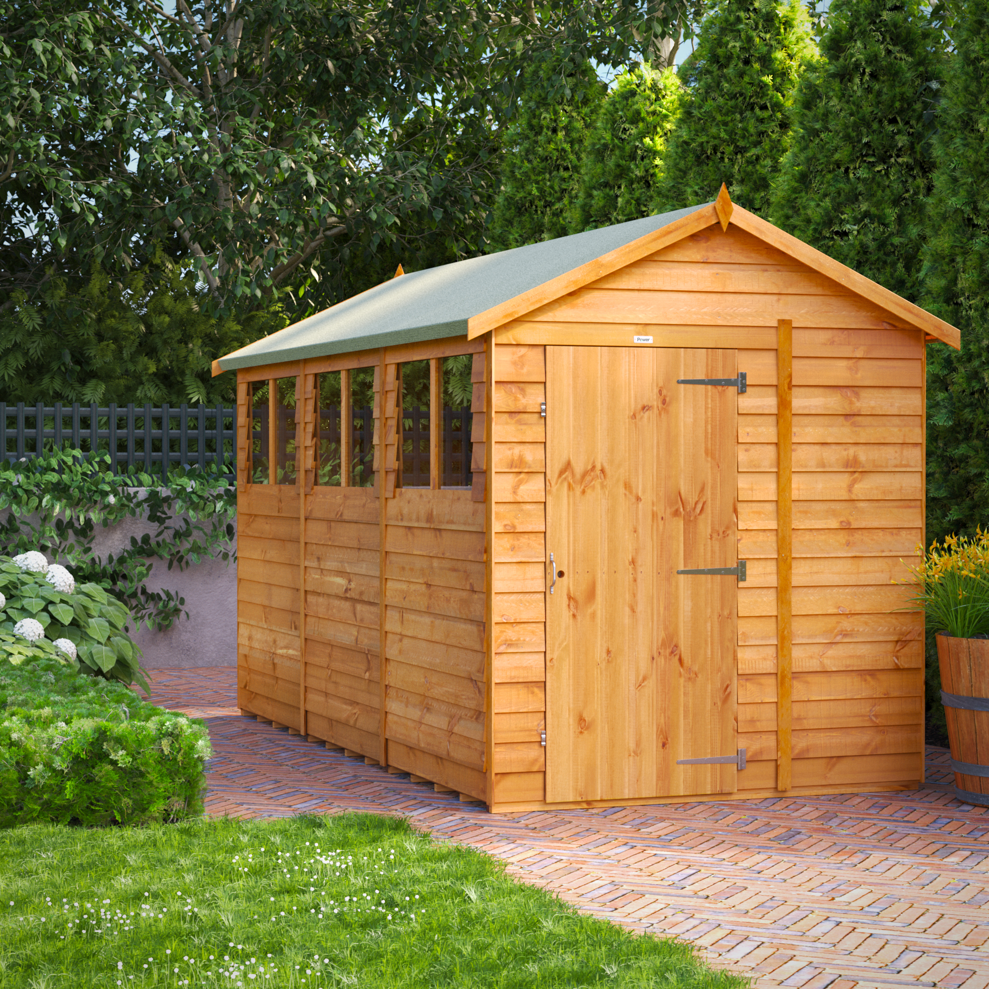 Powersheds Apex Overlap Dip Treated Shed - 12 x 6ft