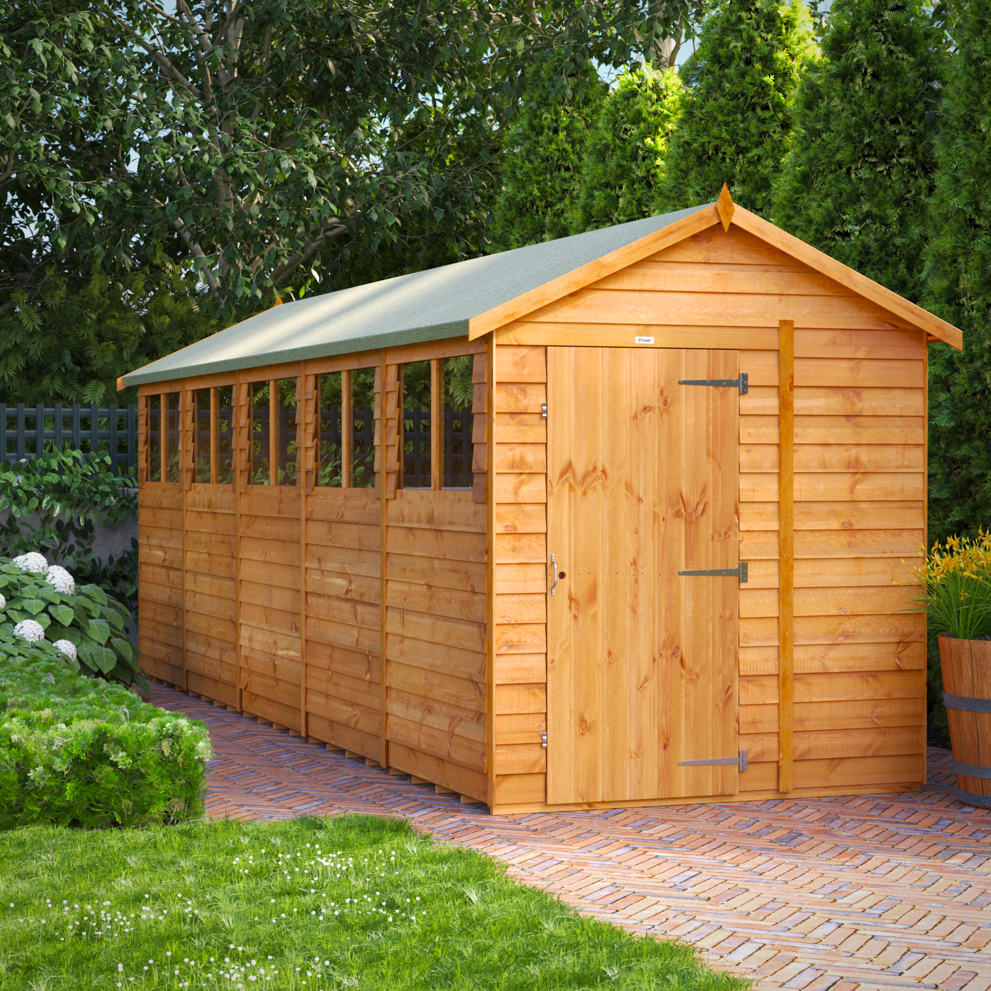 Power Sheds 20 x 6ft Apex Overlap Dip