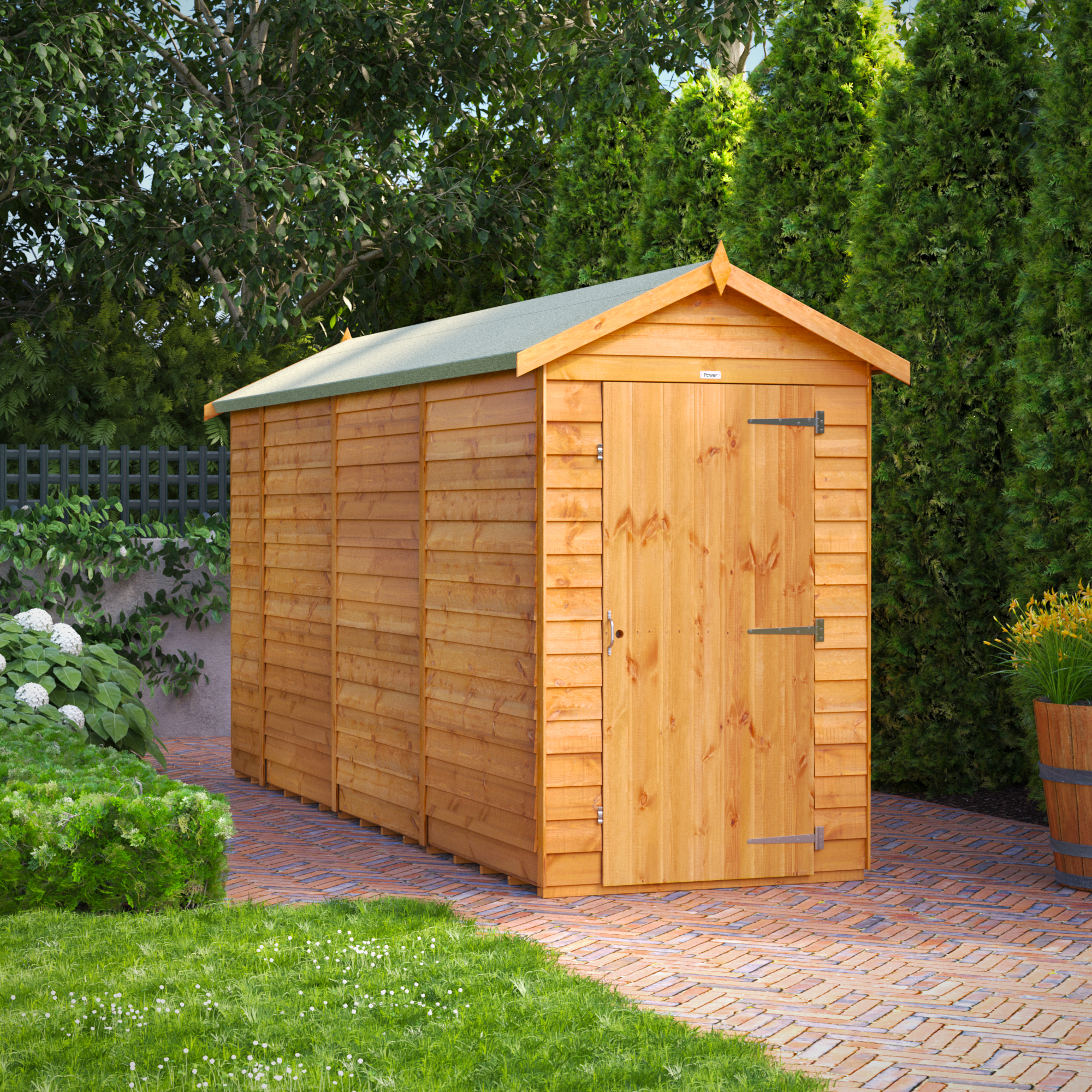 Power Sheds 14 x 4ft Apex Overlap Dip Treated Windowless Shed