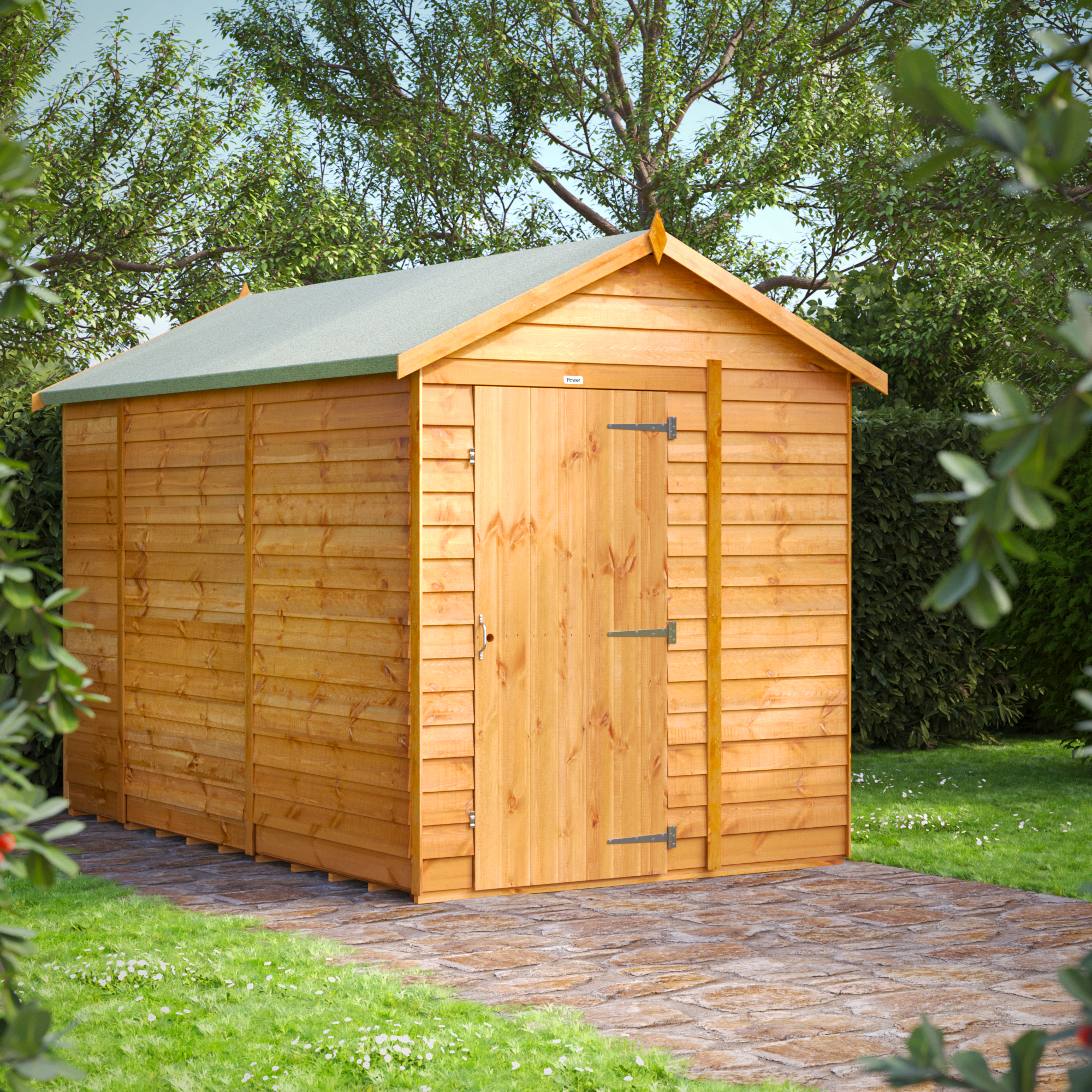 Powersheds Apex Overlap Dip Treated Windowless Shed - 10 x 6ft