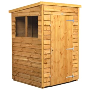 Power Sheds 4 x 4ft Pent Overlap Dip Treated Shed
