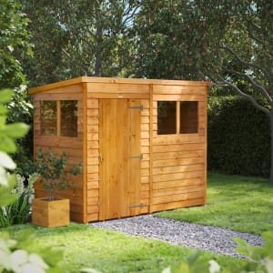 Power Sheds 8 x 4ft Pent Overlap Dip Treated Shed